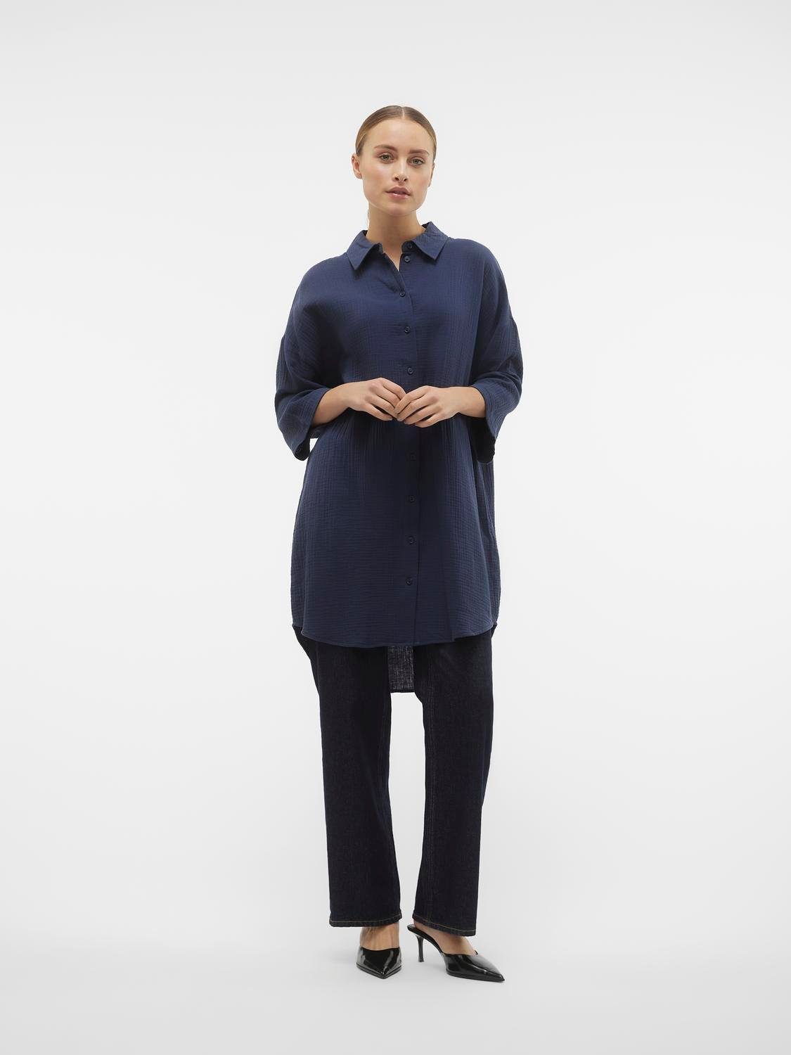 Vero Moda Jurk met overhemdkraag VMNATALI 3/4 LONG OVERSHIRT NOOS