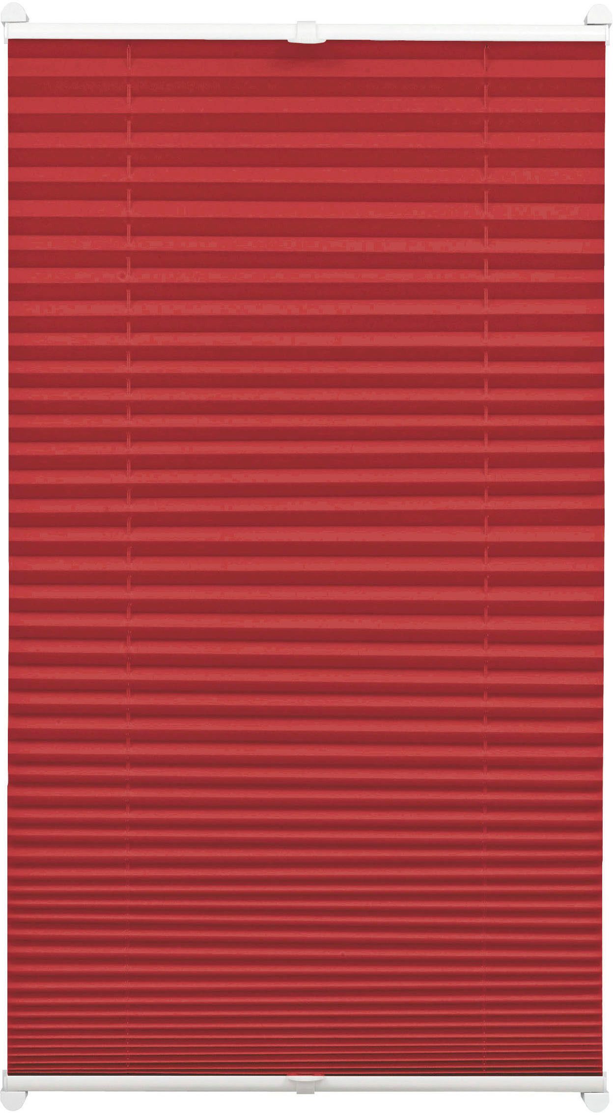 GARDINIA Plissé EASYFIX met 2 bedieningsrails (1 stuk) plisségordijnen maat H/B: 130/100 cm rood