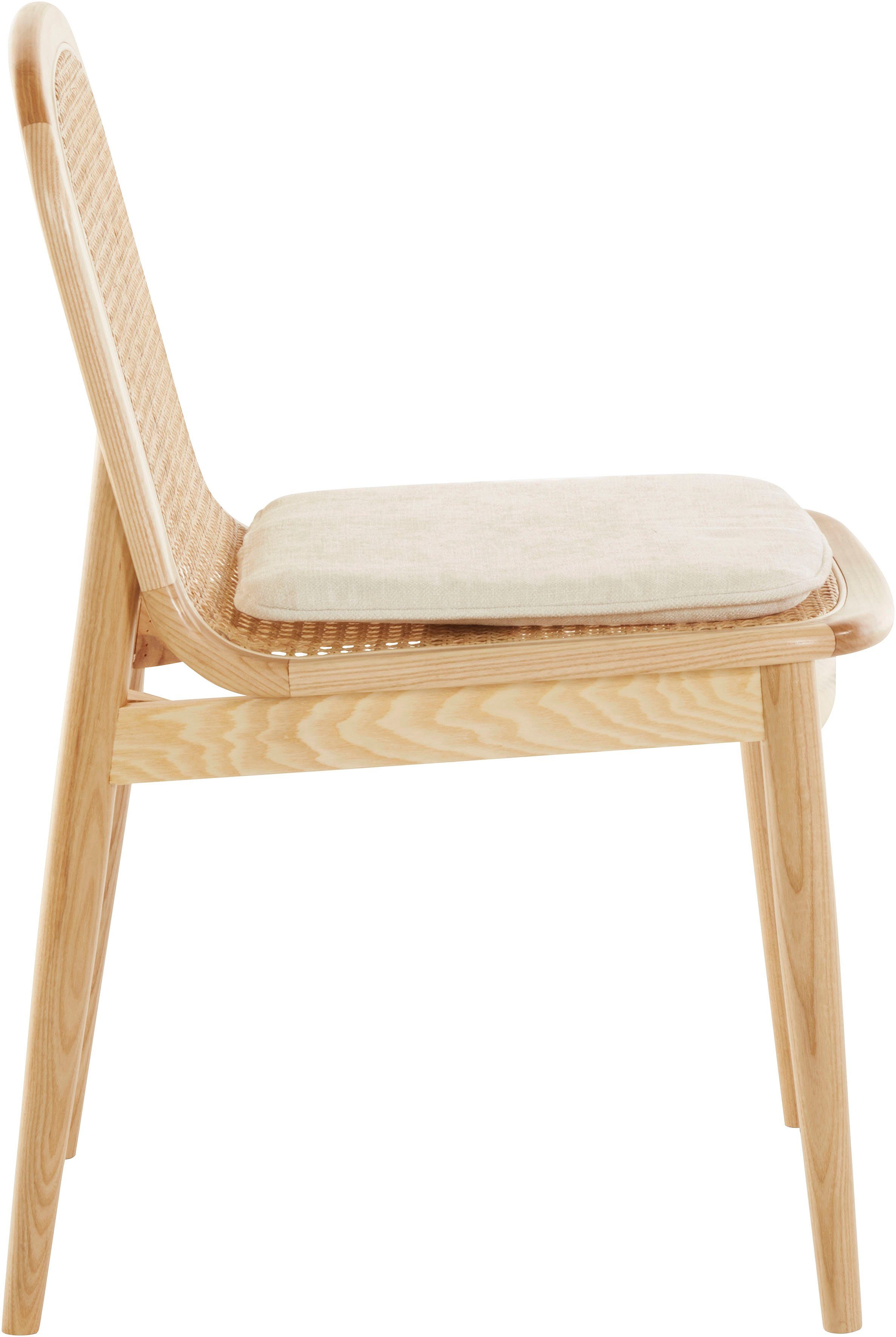LeGer Home by Lena Gercke Eetkamerstoel 214LINASTUHL Polstertstoel met frame en poten van massief essenhout (set)