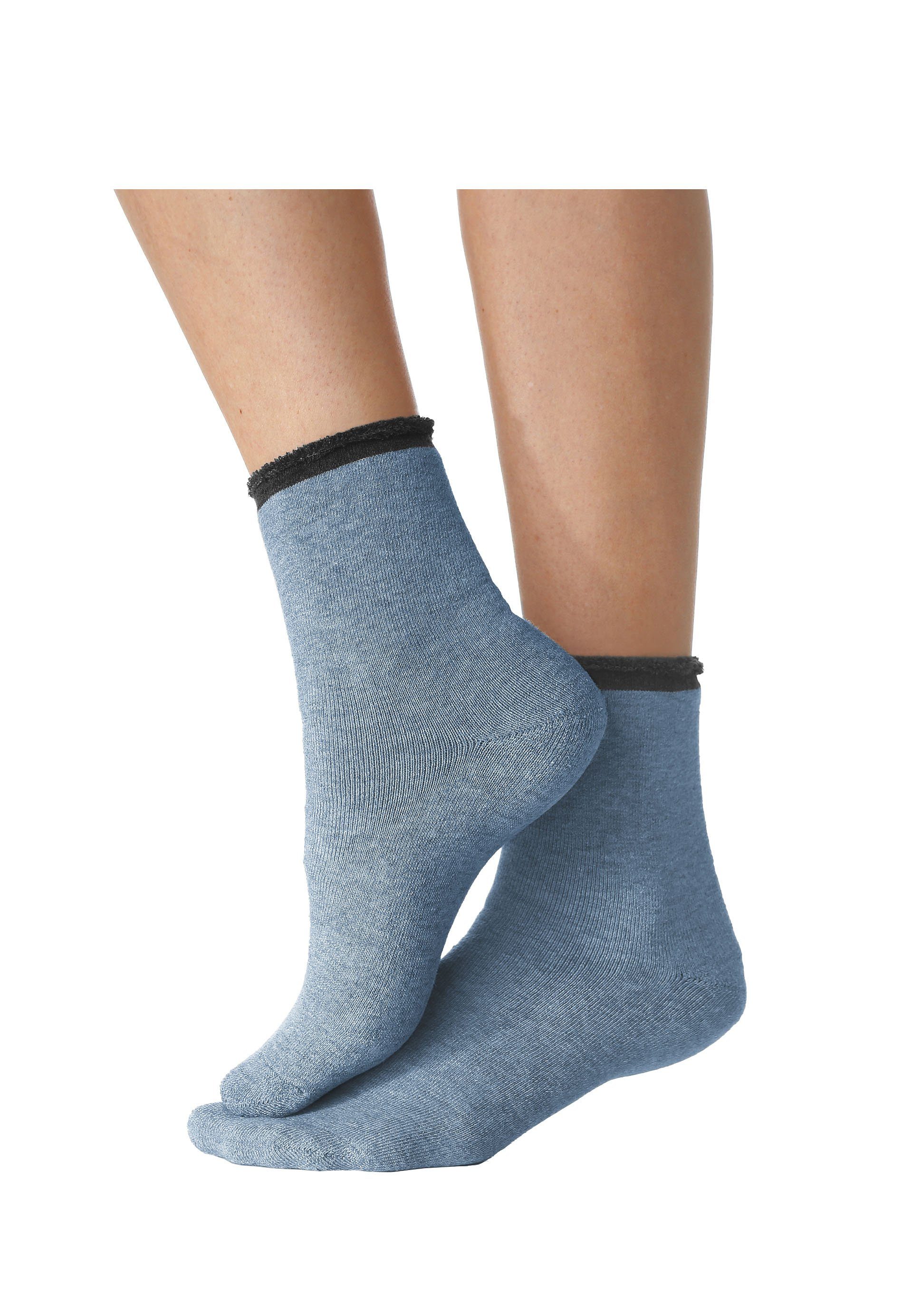 Lavana Wellness-sokken met frottébinnenkant (set, 4 paar)