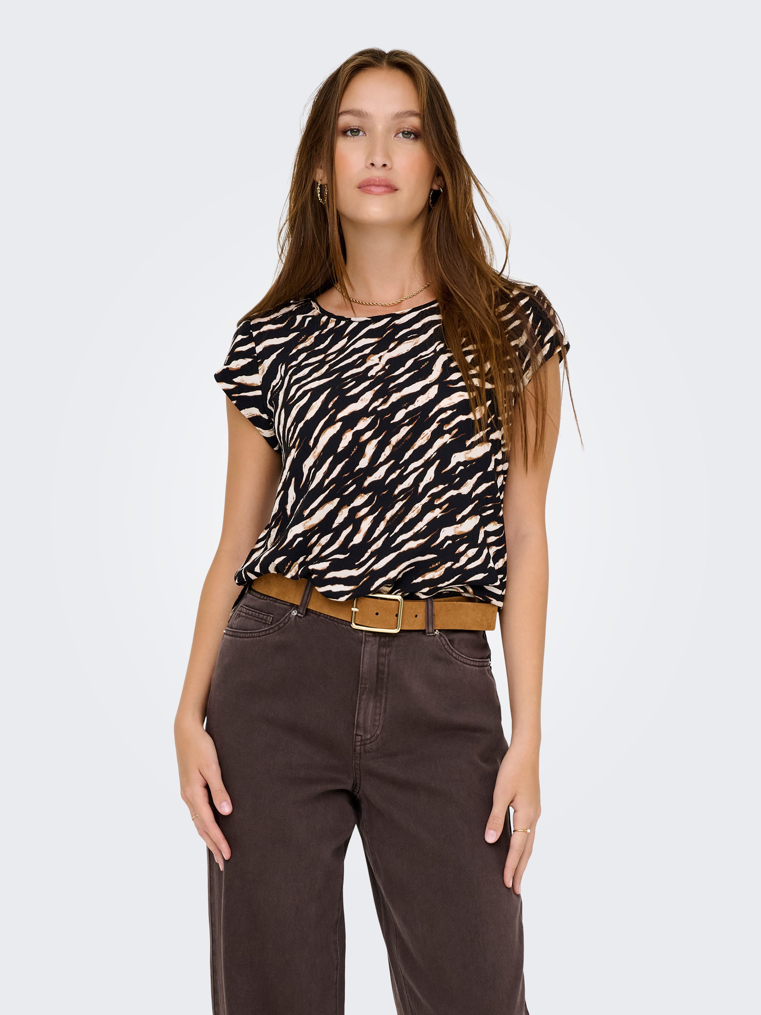 Only Shirtblouse ONLVIC S/S AOP TOP NOOS PTM