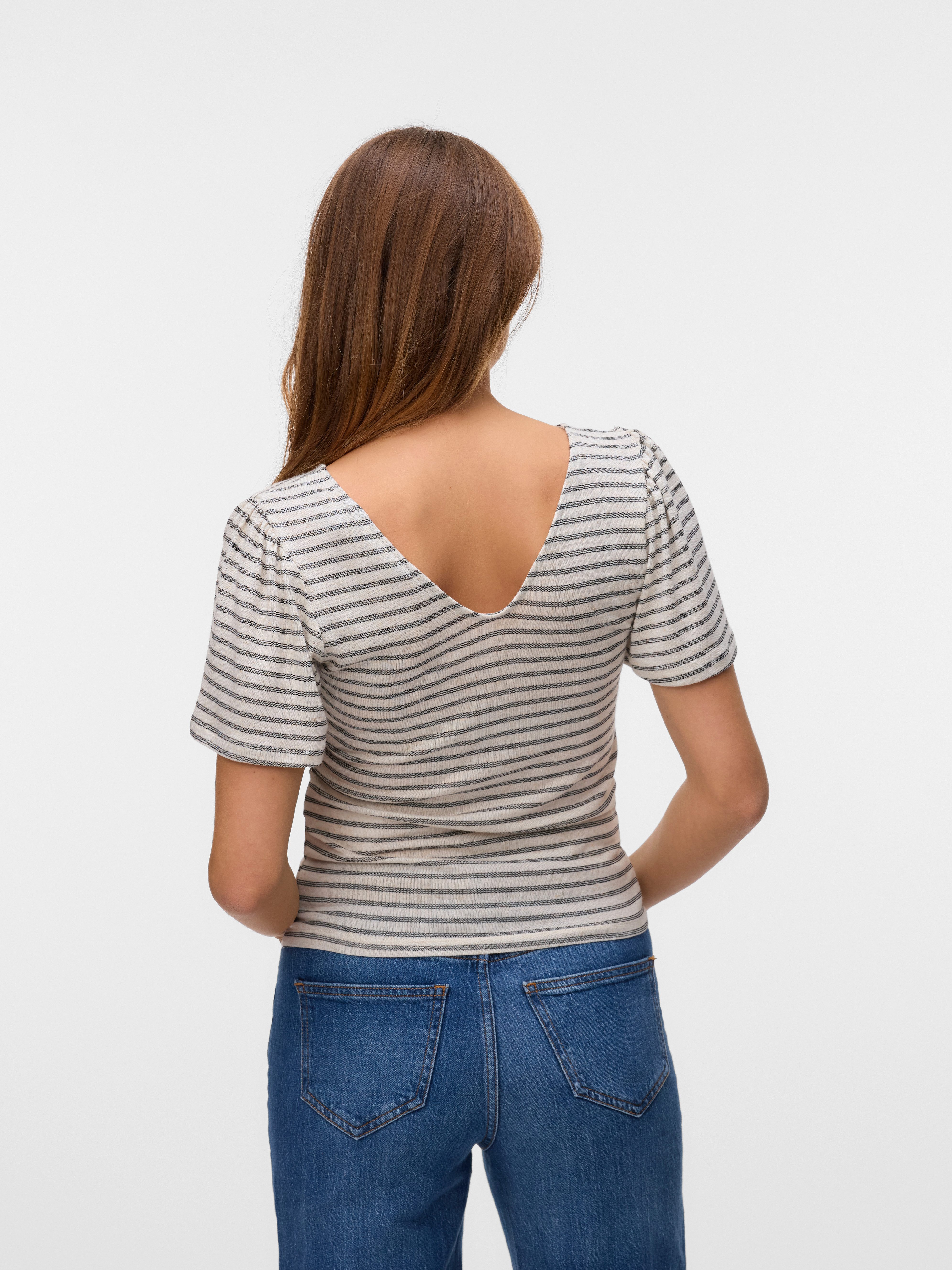 Vero Moda T-shirt VMGINA 2/4 SHORT TOP JRS GA NOOS