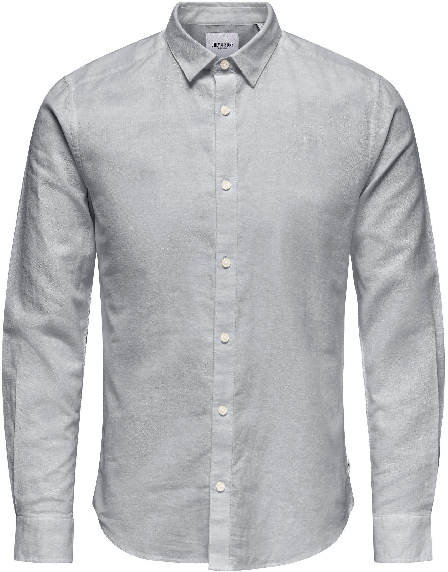ONLY & SONS Overhemd met lange mouwen ONSCAIDEN LS SOLID LINEN SHIRT NOOS