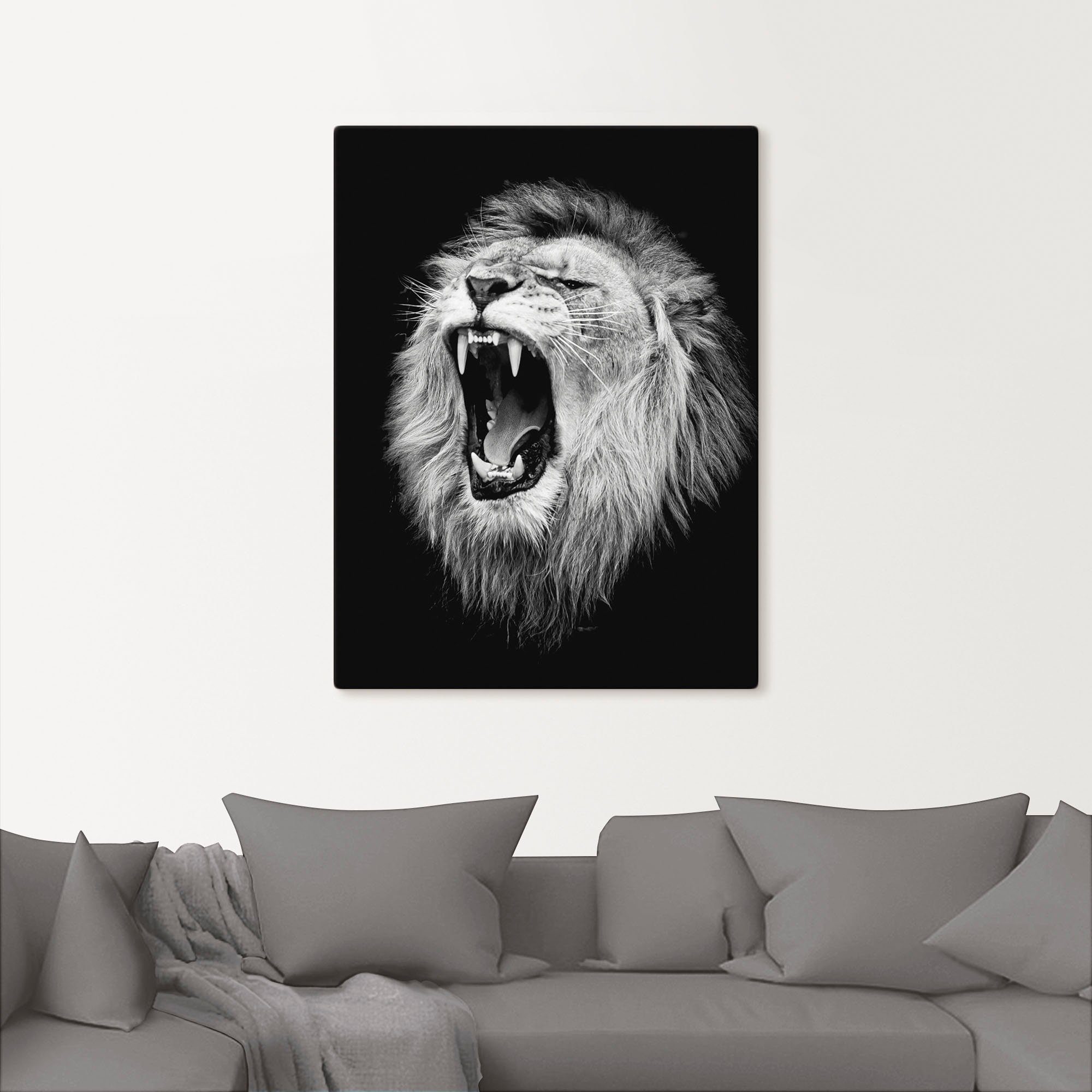 Artland Artprint De leeuw als artprint van aluminium, artprint voor buiten, artprint op linnen, poster, muursticker