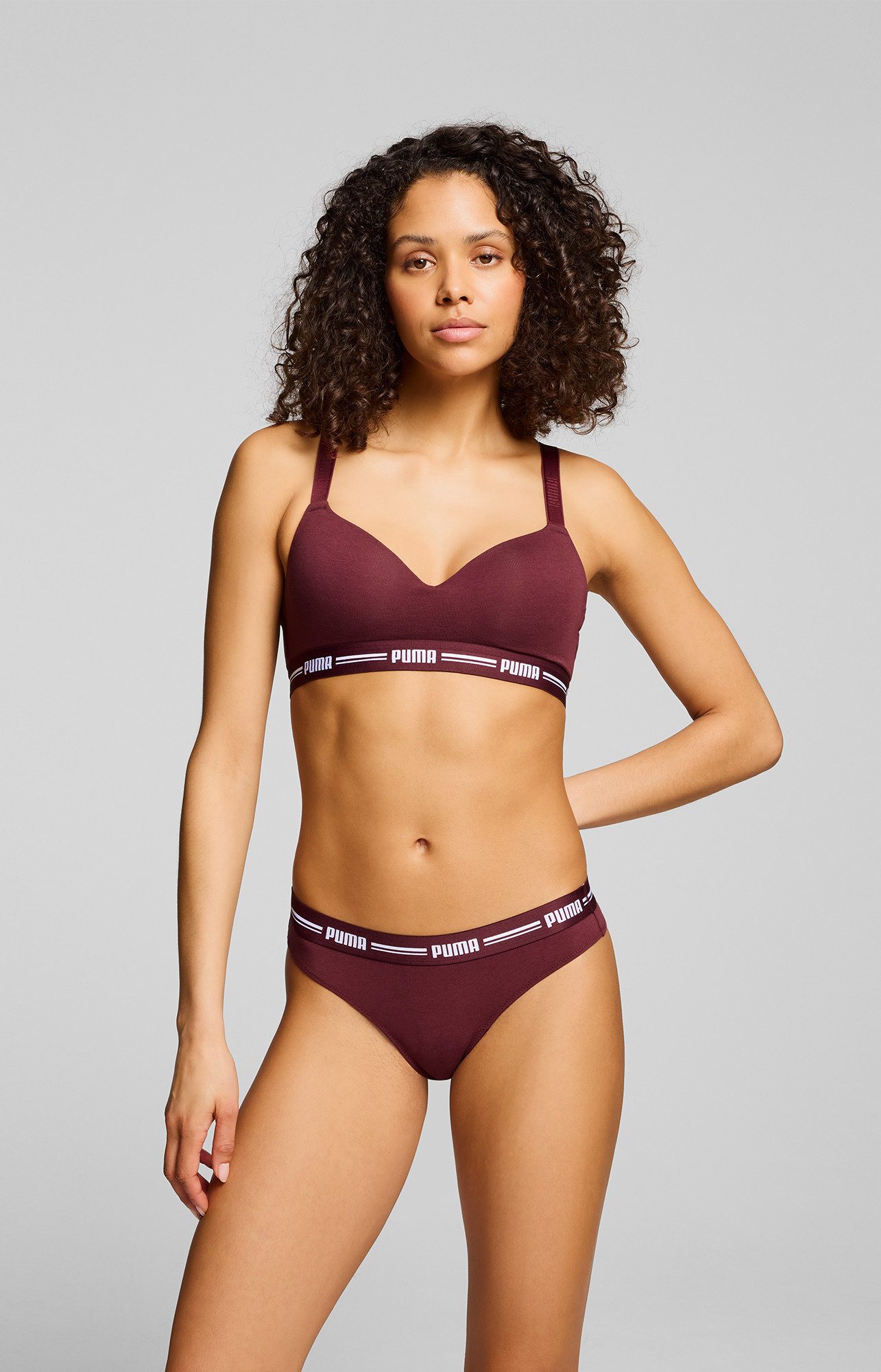 PUMA String PUMA WOMEN STRING 2P met smalle elastische logo-tailleband (Set van 2)