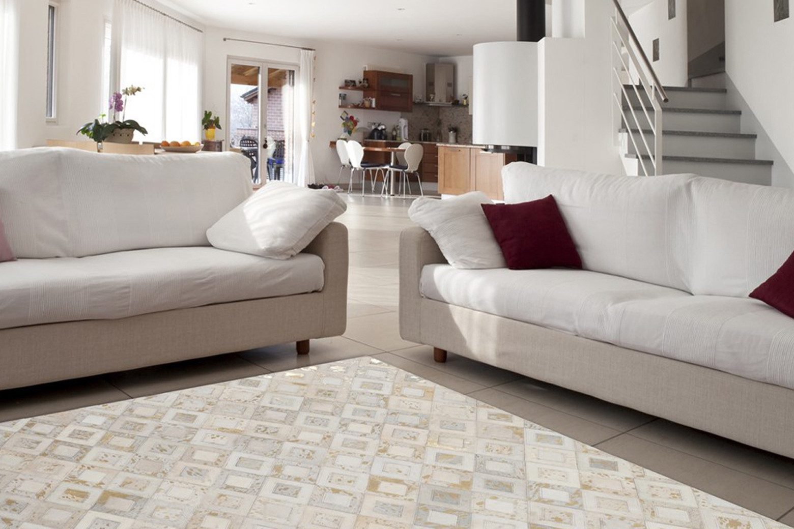calo-deluxe Vachtvloerkleed Scarllet 110 echte runderhuid, woonkamer