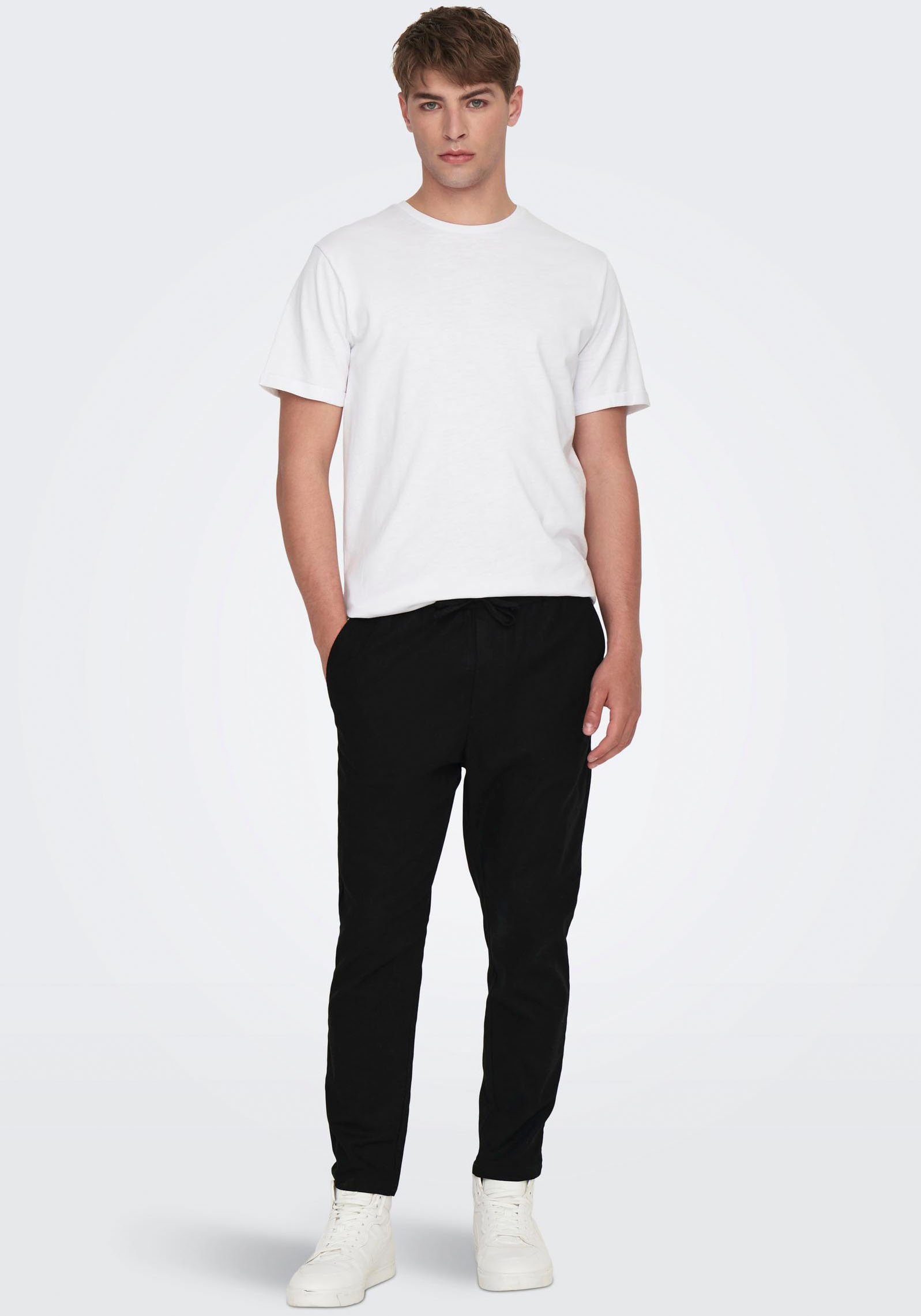 ONLY & SONS Stoffen broek ONSLINUS CROP 0007 COT LIN PNT NOOS