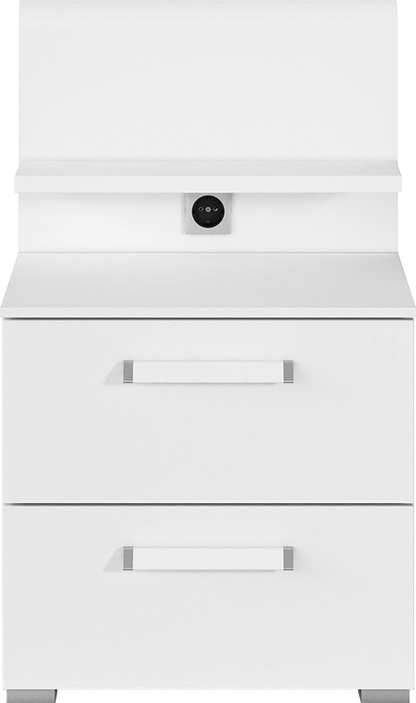 rauch Nachtkastje Nachtconsole Commode EVELYN in elegante stijl 2 ladenpaneel met stopcontact made in germany