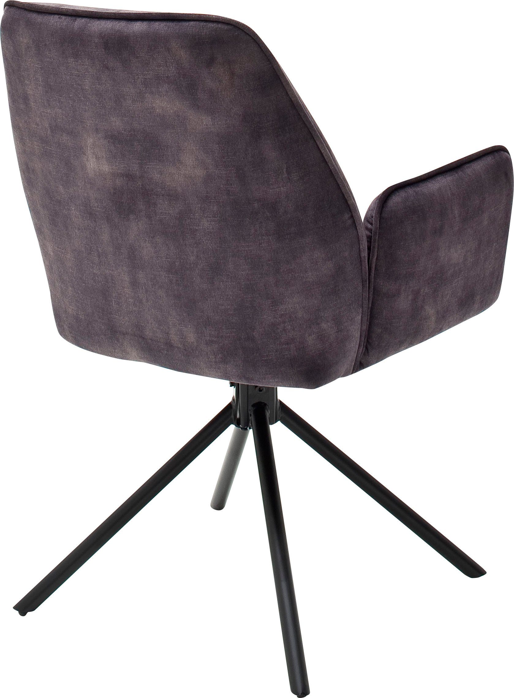 MCA furniture Eetkamerstoel Ottawa met armleuning Vintage suède-look met opstaande naad, stoel belastbaar tot 120 kg (set, 2 stuks)