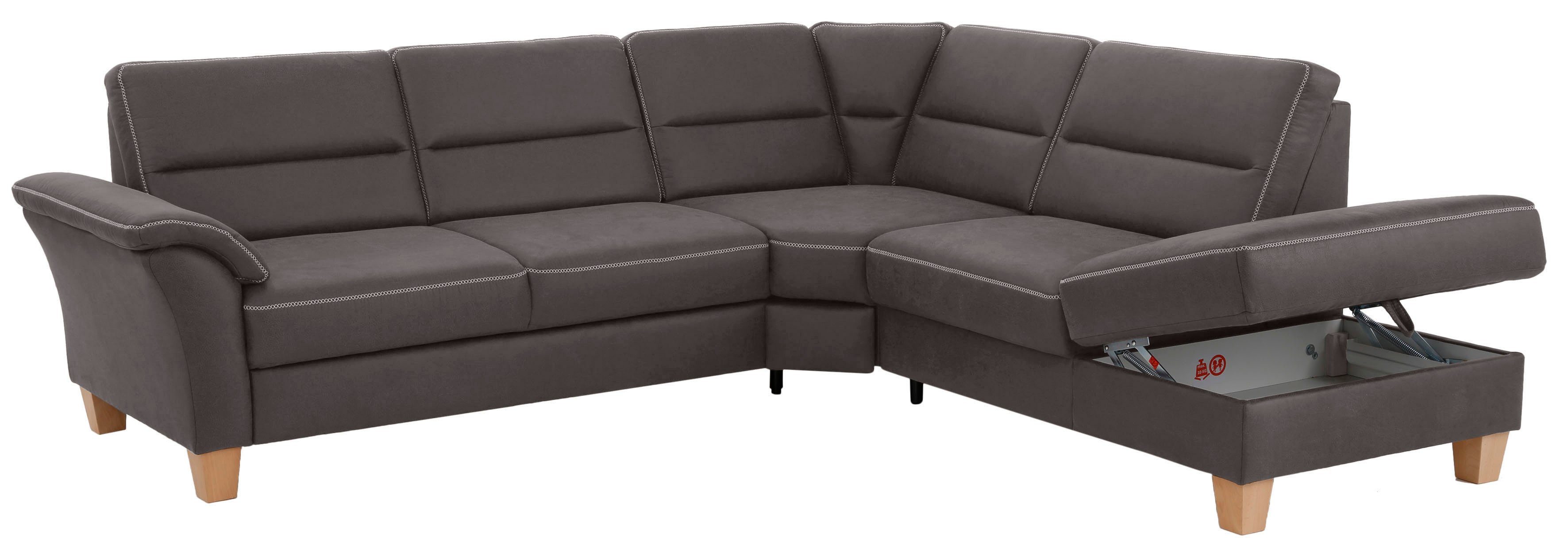 Home affaire Hoekbank Soleo L-model comfortabel door trapezehoek met relaxfunctie, ook met slaapfunctie