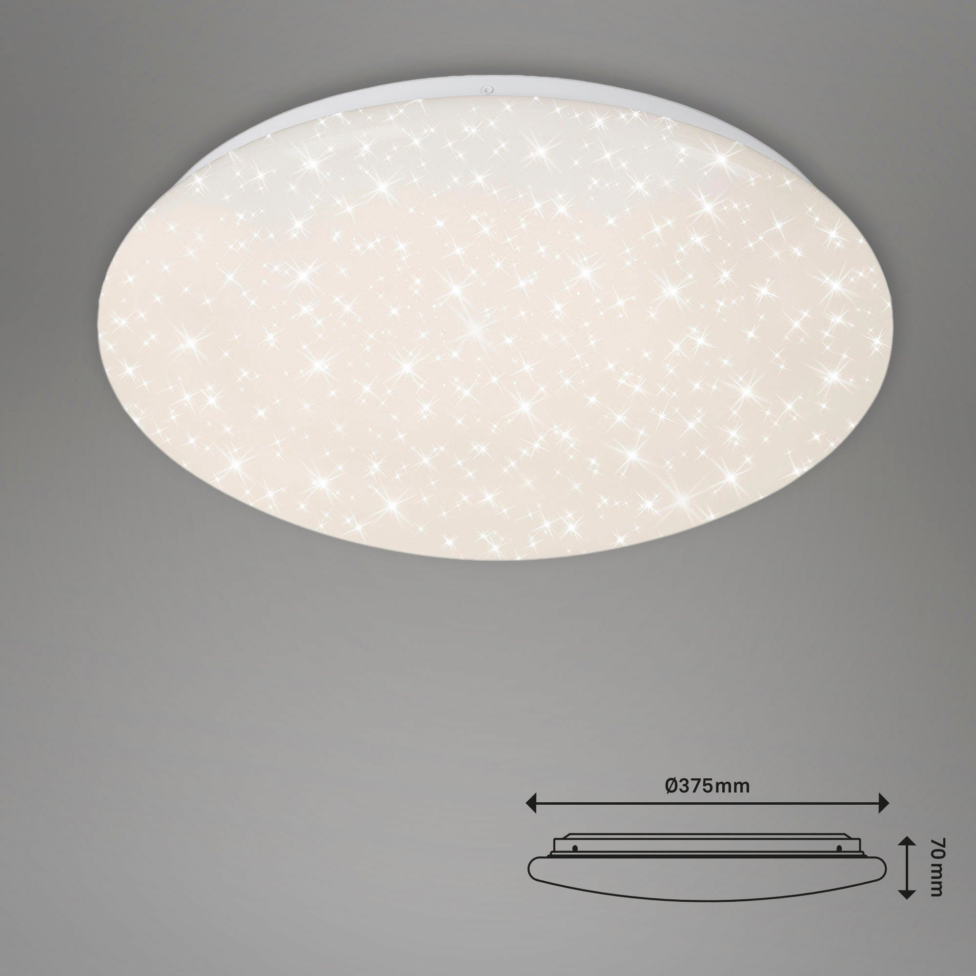Briloner Leuchten Led-plafondlamp 3367216 VERB Sterrenhemel, 38x6,5 cm, wit, 23W, woonkamer, slaapkamer, keuken