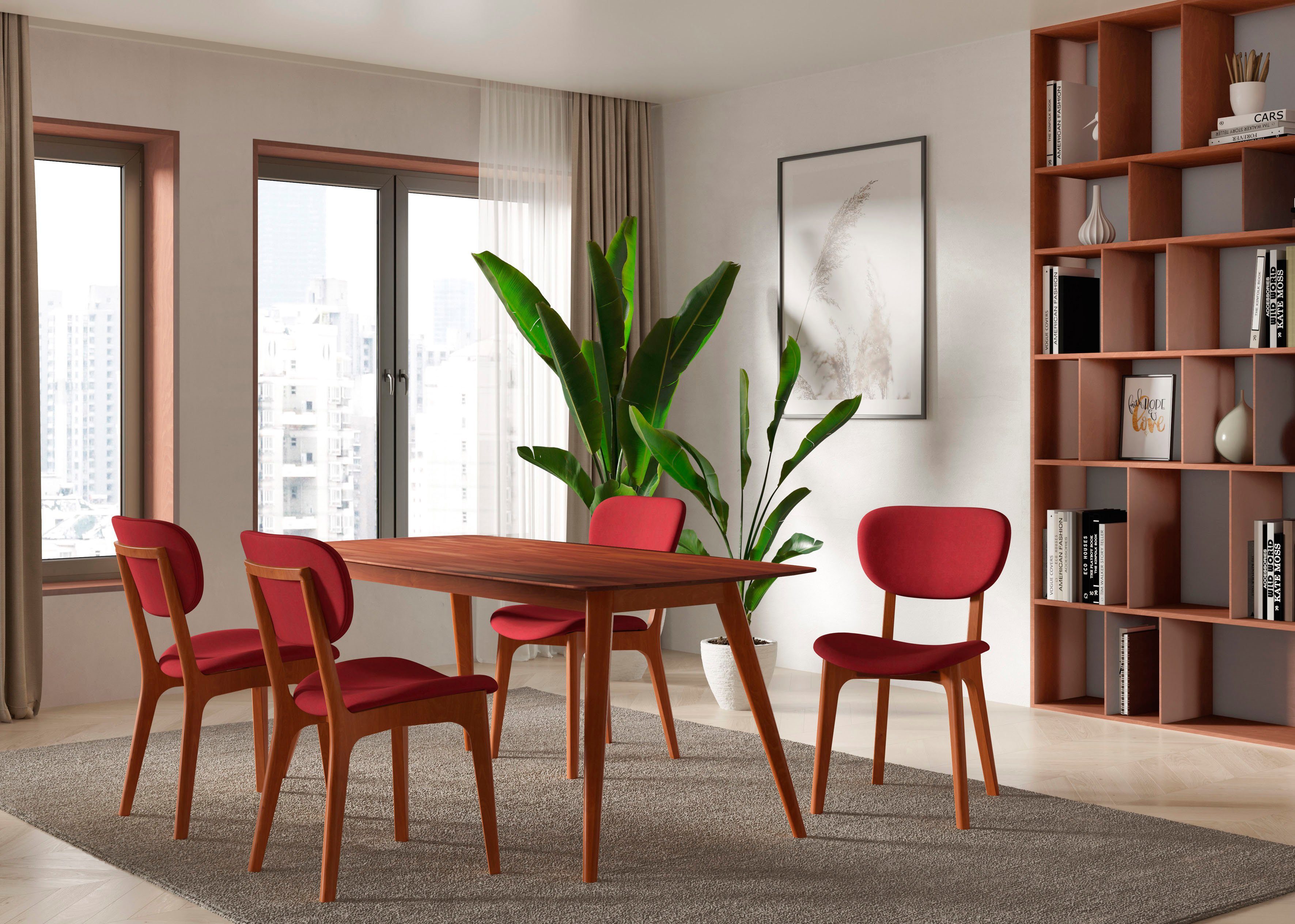 INOSIGN Stoel COZY Made in Italy Frame in beuken, kersen- of notenhout, massief hout, designstoel (set, 2 stuks)