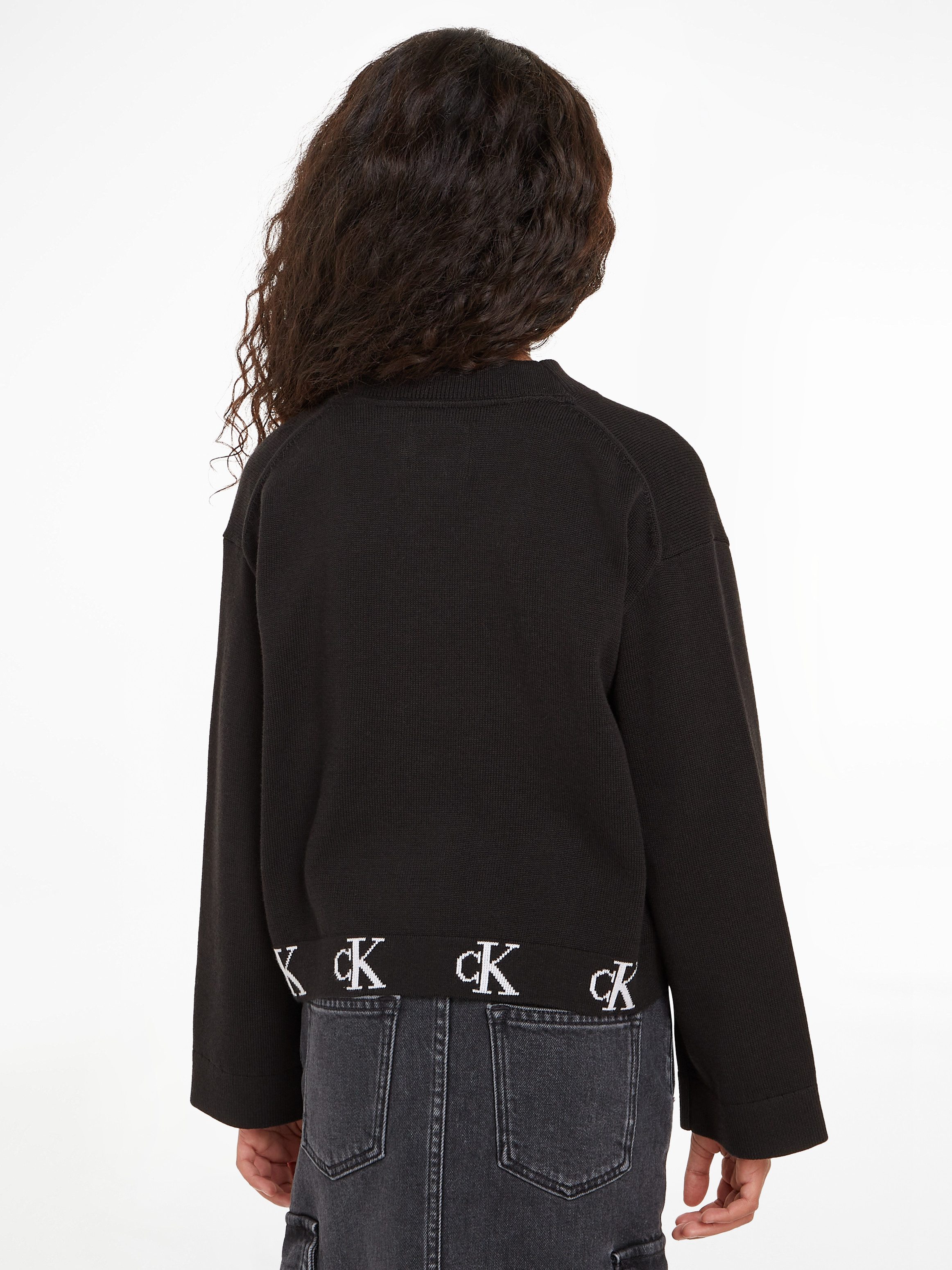 Calvin Klein Cardigan MONOGRAM LOGO CARDIGAN voor kinderen tot 16 jaar