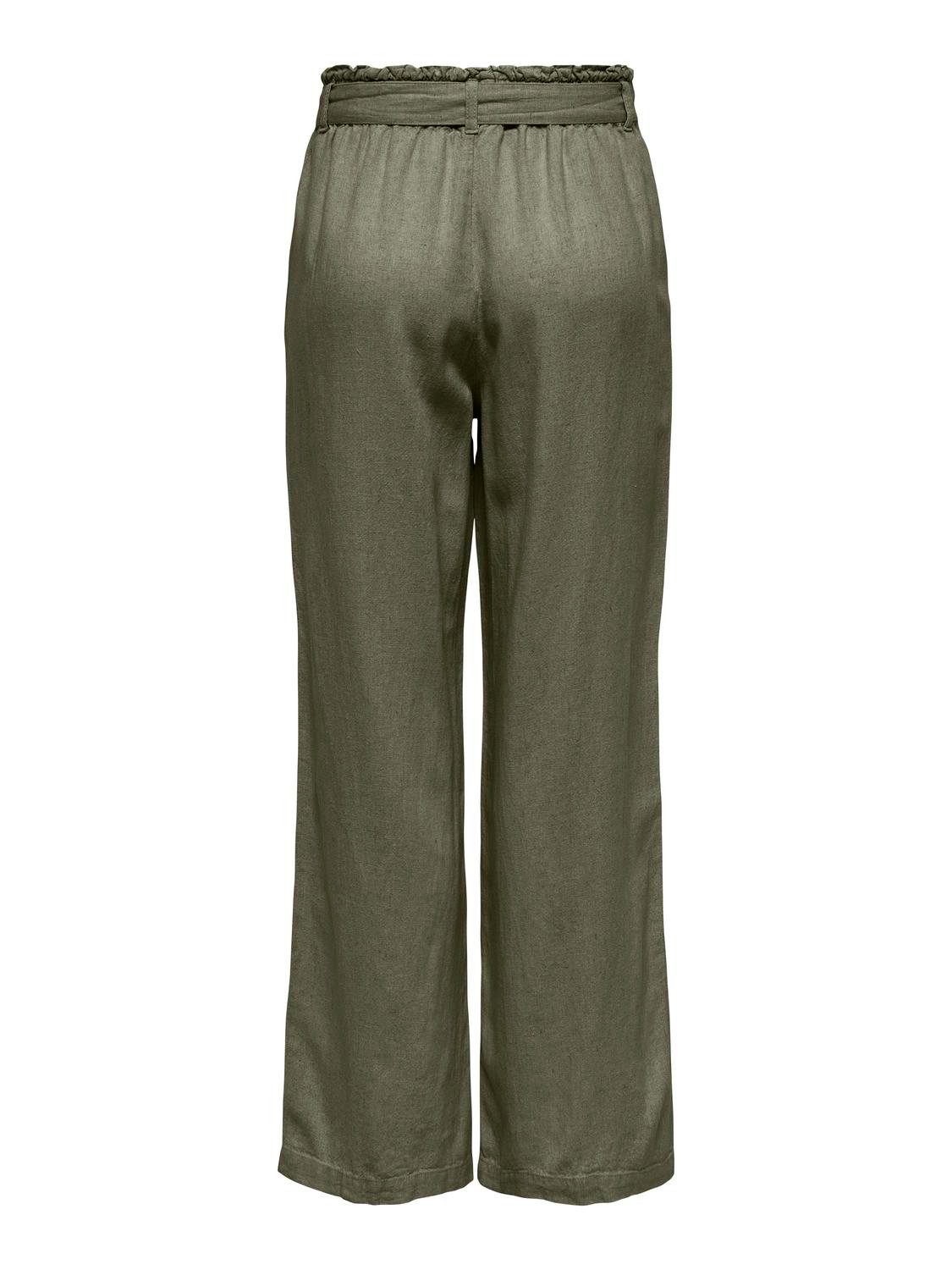 JDY Culotte JDYSAY MW LINEN BELT PANT WVN NOOS