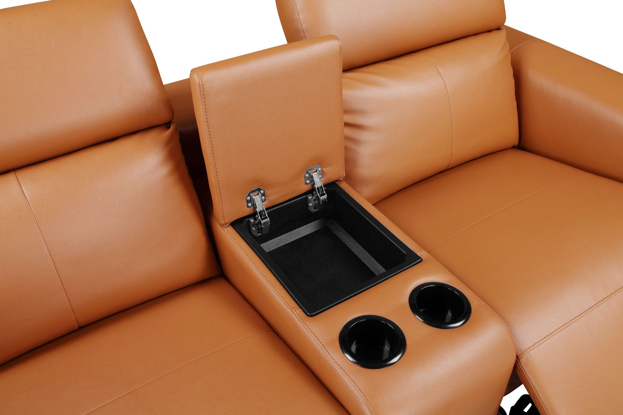 Places of Style 2-zitsbank Lund, 2-zits bioscoopbank, tv-fauteuil, multimedia-sofa, USB-A met elektrische of handmatige relaxfunctie, bekerhouder en opbergruimte