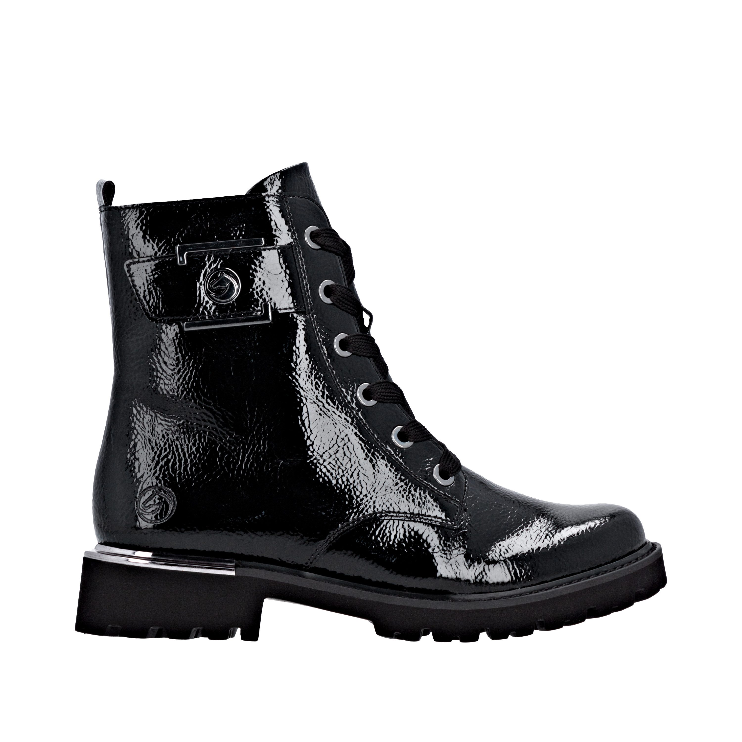 Remonte Veterlaarsjes , blokhak, veterschoenen in krokodillenlook, binnenrits