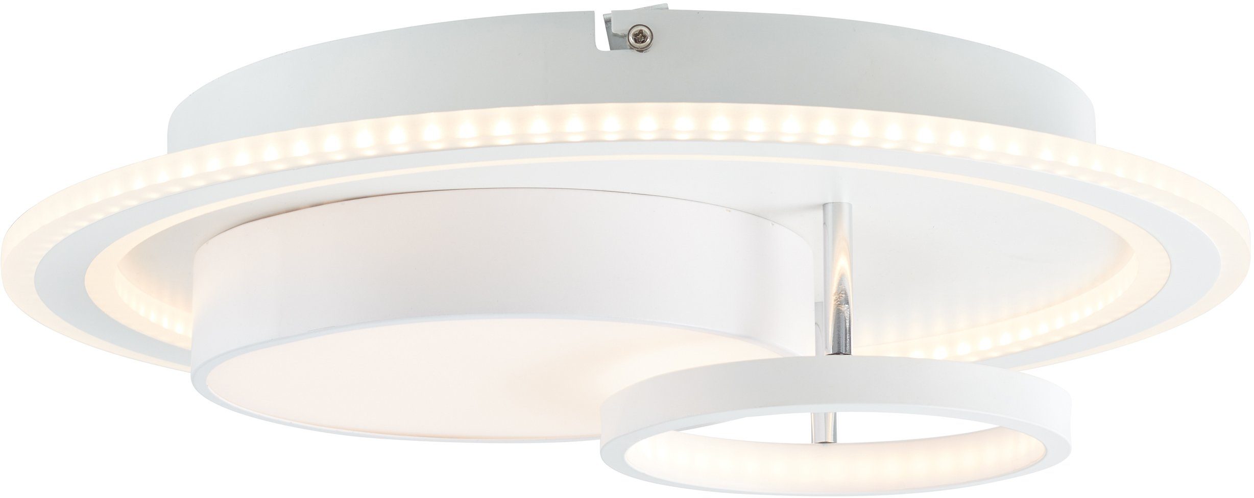 Brilliant Leuchten Led-plafondlamp Sigune Ø 40 cm, dimbaar, CCT, 4800 lm, afstandsbediening, metaal, wit/zwart (1 stuk)