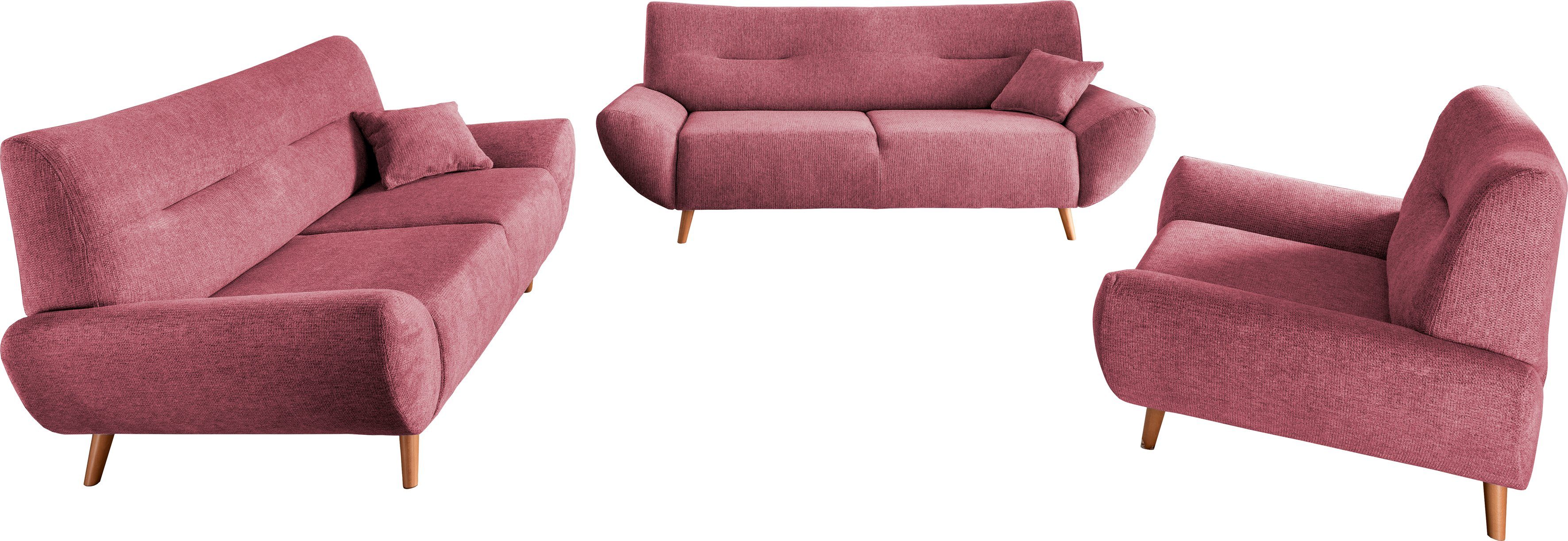 INOSIGN 2-zitsbank Drago elegant en tijdloos, comfortabel, houten voet