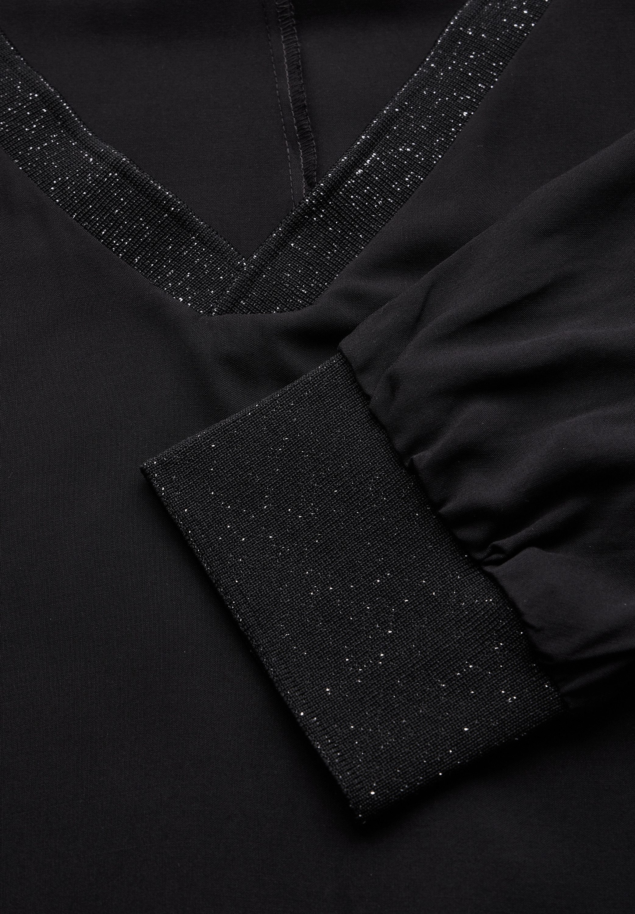 STREET ONE Blouse met lange mouwen van 100% viscose - met glitterdetails