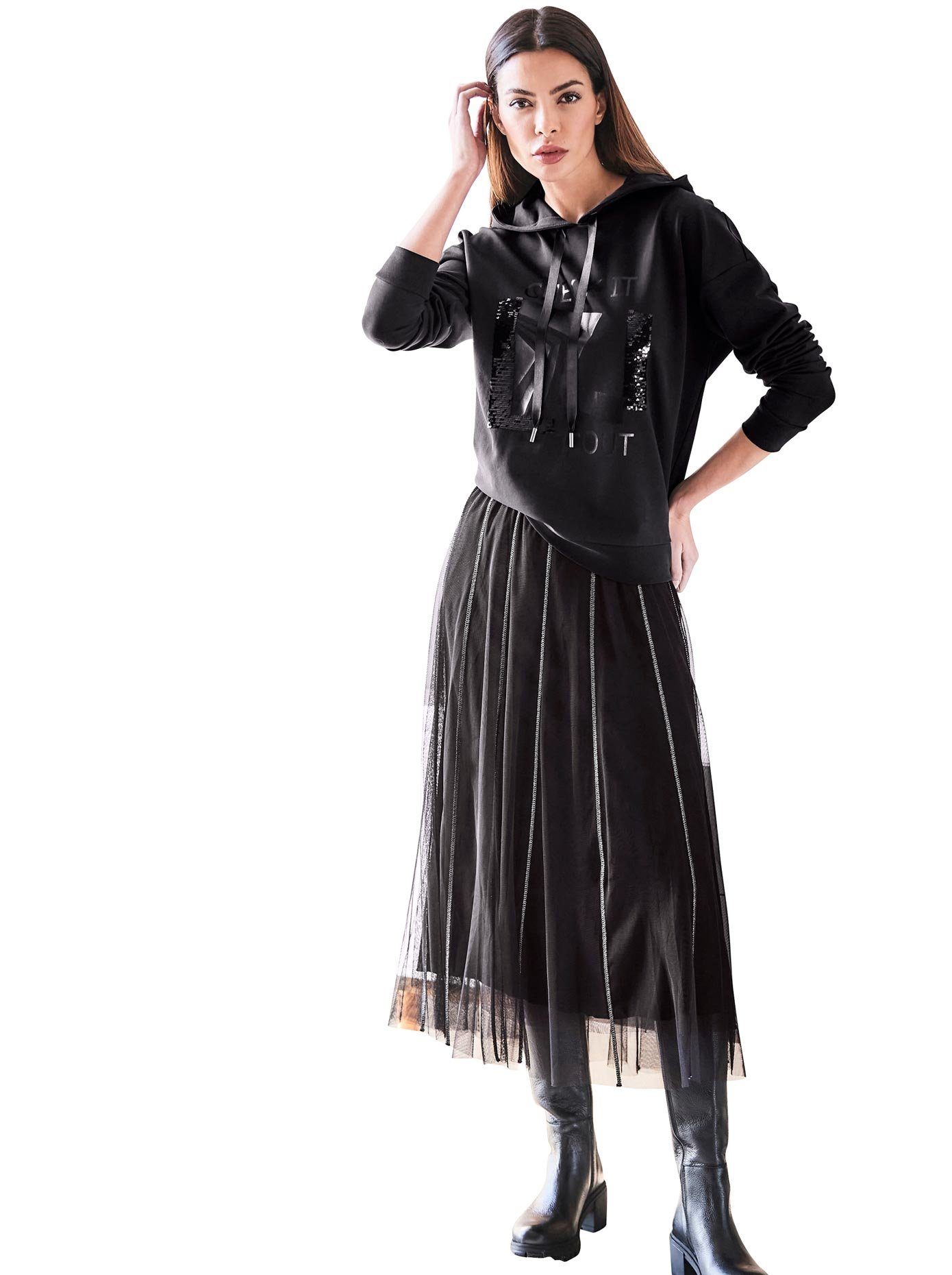 heine Sweatshirt dames sweaters maat 38 zwart
