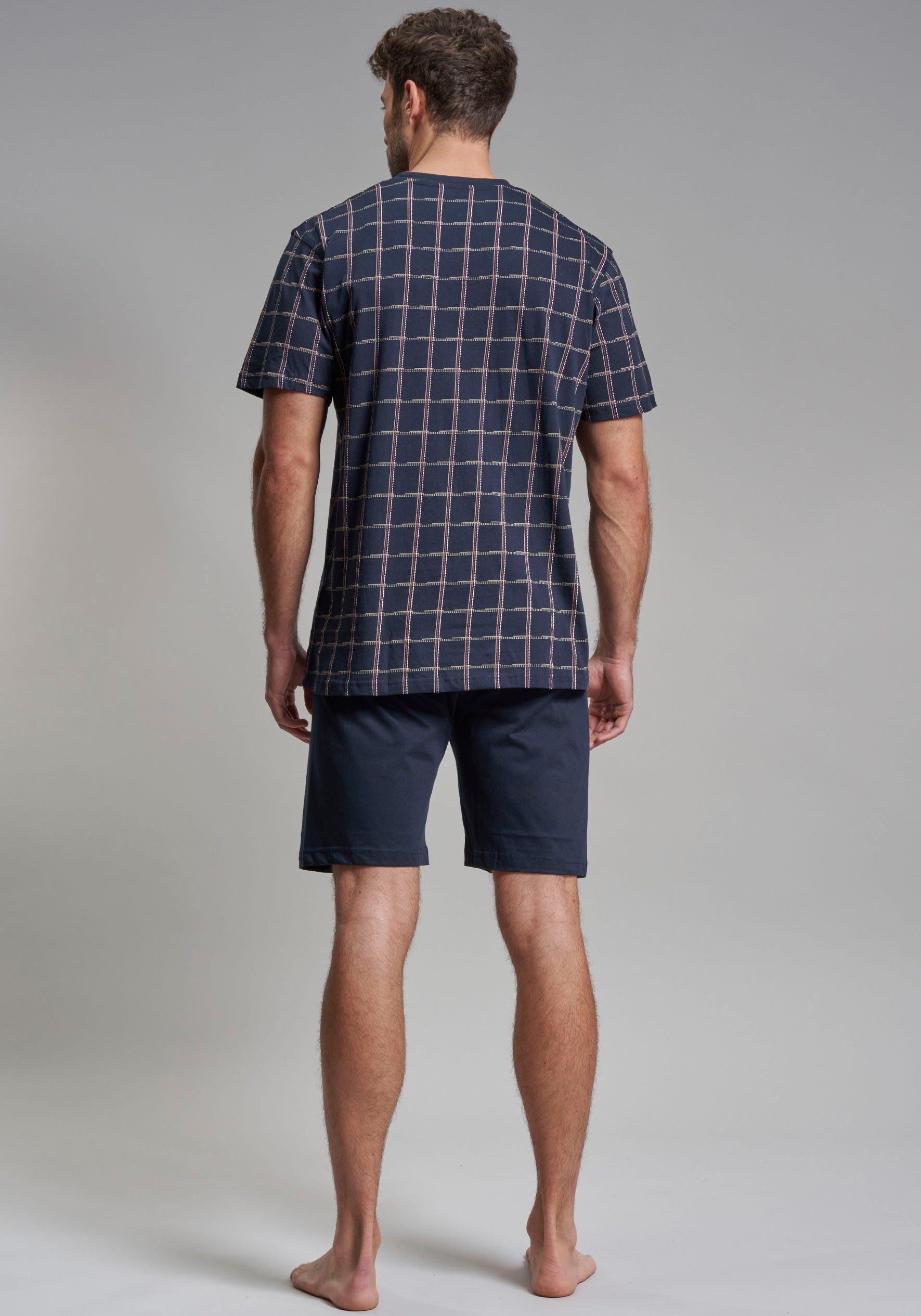 GÖTZBURG Shortama Bronx met fijne contrastnaad en coole patroon (2-delig)
