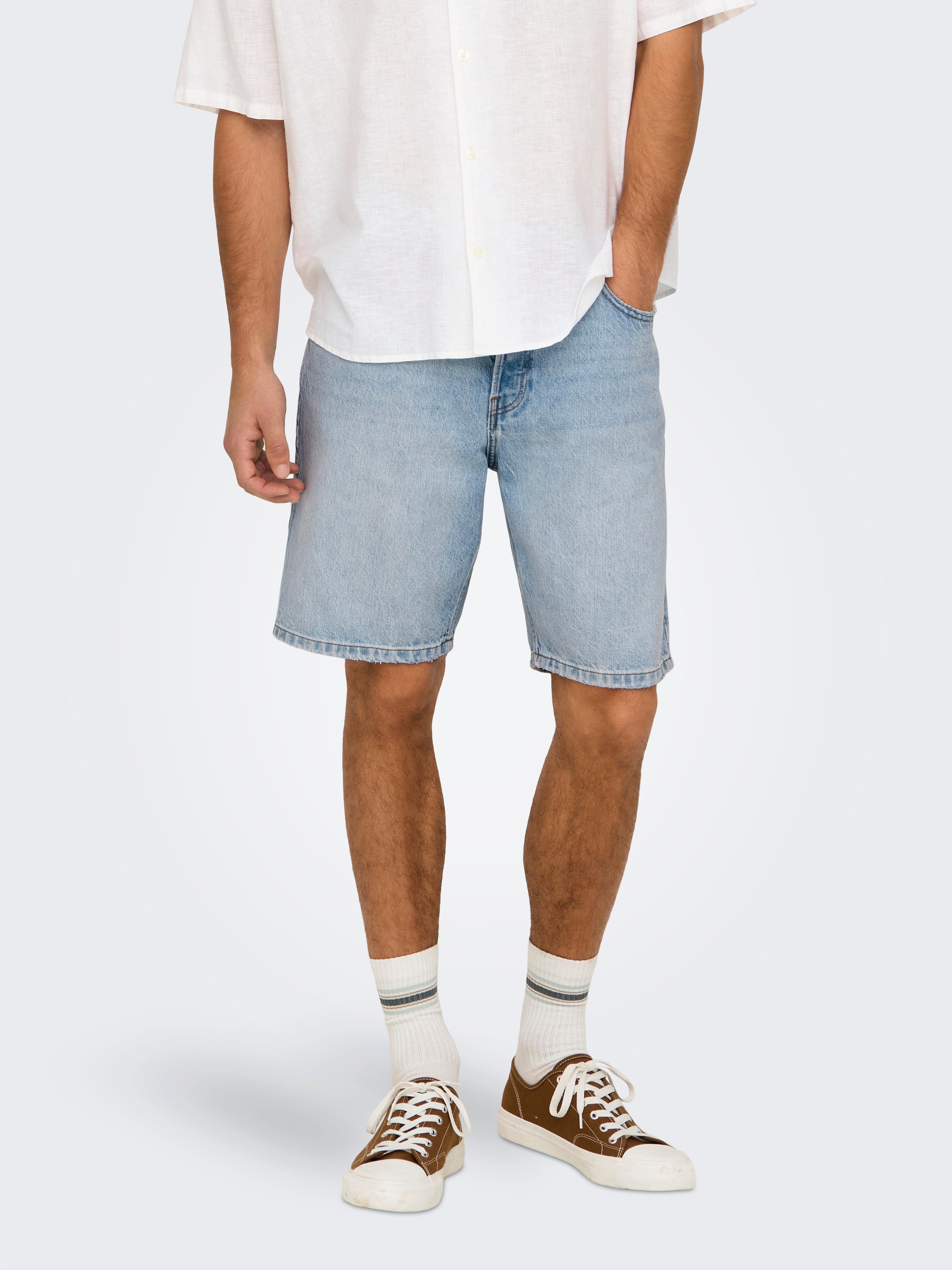 ONLY & SONS Short ONSEDGE LB 2041 AZG DNM SHORTS heren bermuda broeken maat M blauw