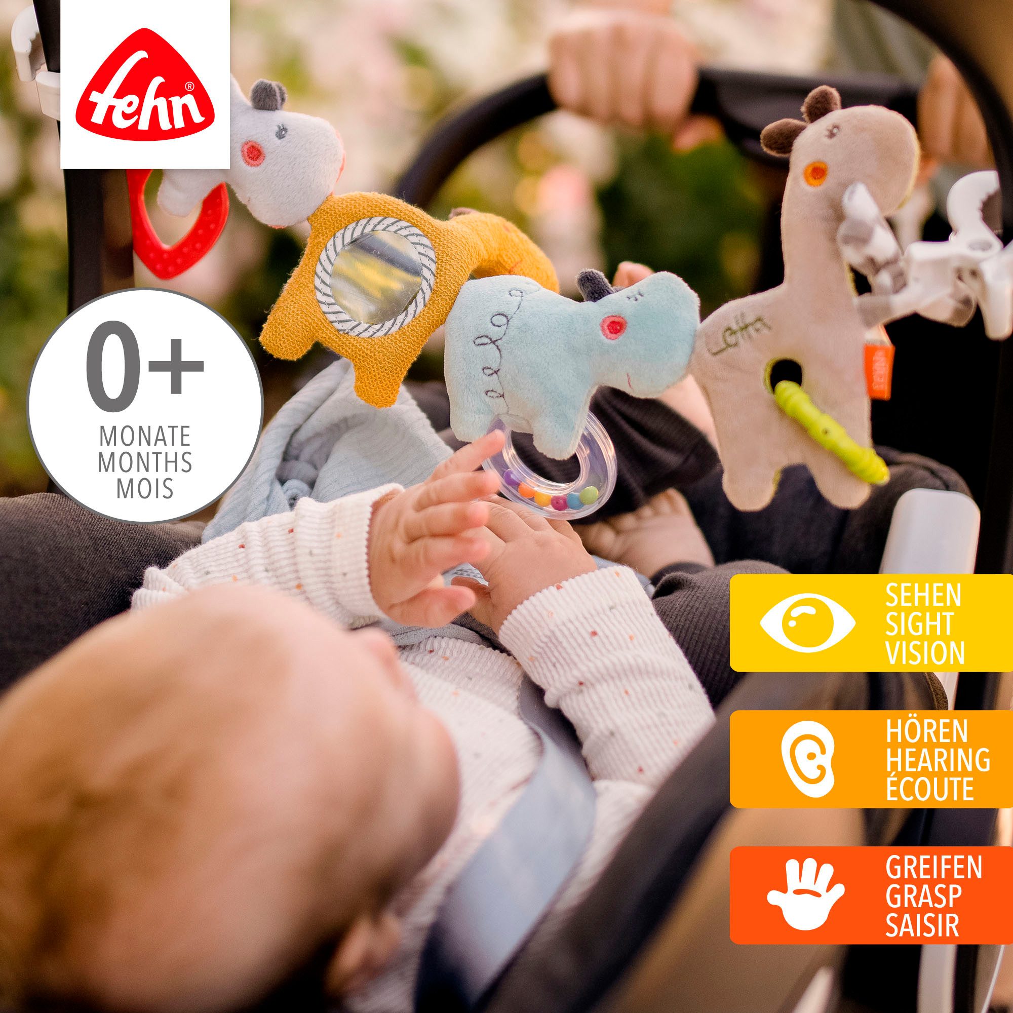 Fehn Kinderwagenketting Classic Stars, Loopy & Lotta