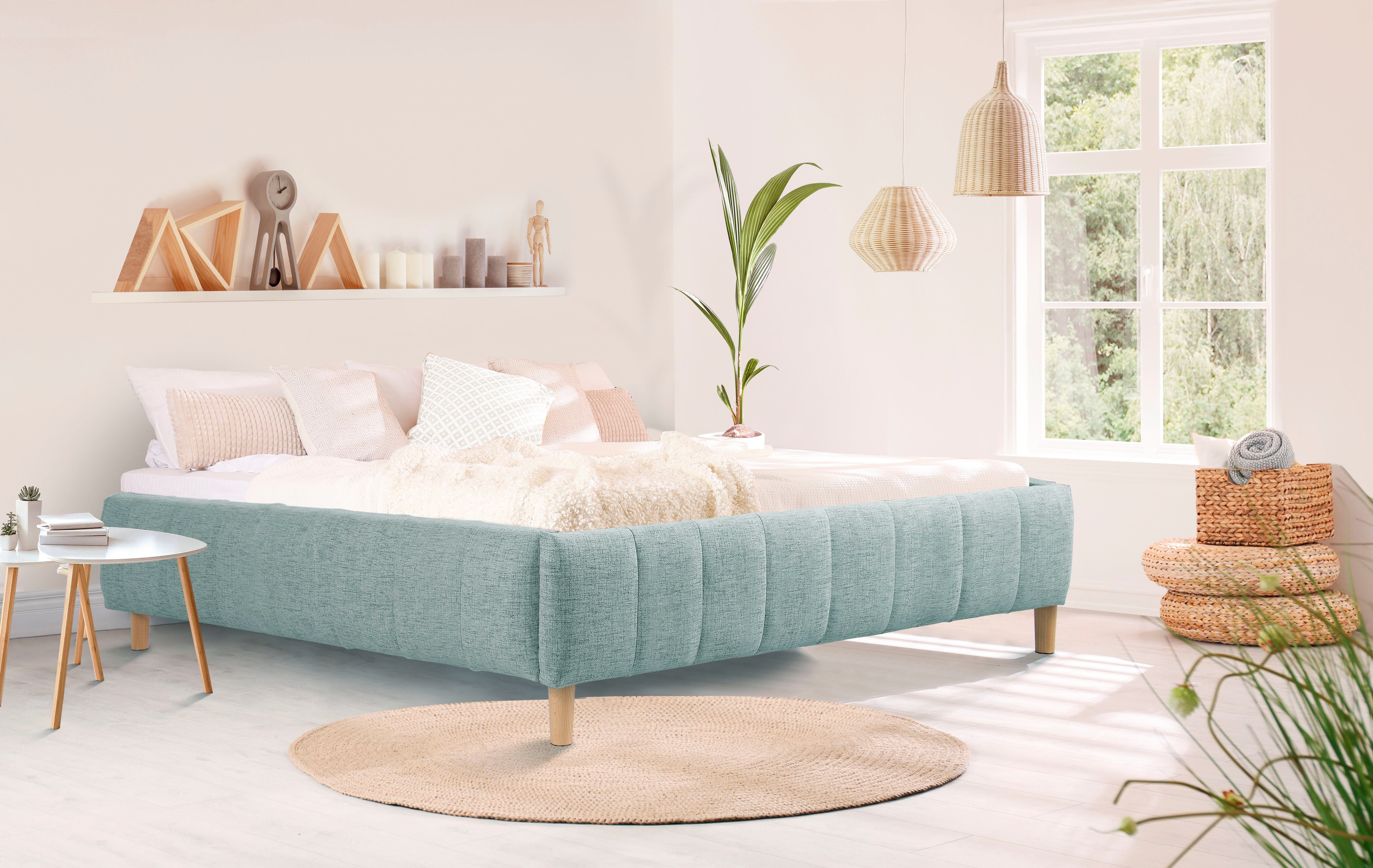 andas Gestoffeerd bed Tarje in 5 breedten, ook in extra lang 220 cm, incl. lattenrol bedden blauw