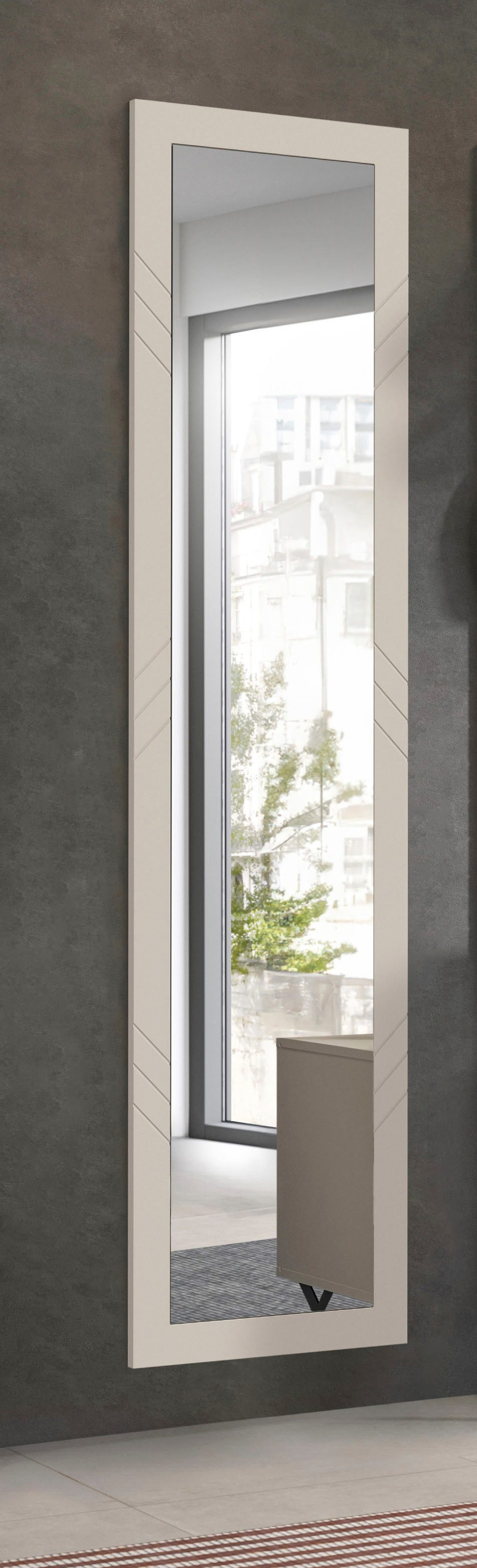 INOSIGN Wandspiegel Mento, Hoogte 140 cm, doorlopende lijst met ornamentfrezing grote spiegeloppervlakte, garderobespiegel, gangspiegel, halspiegel