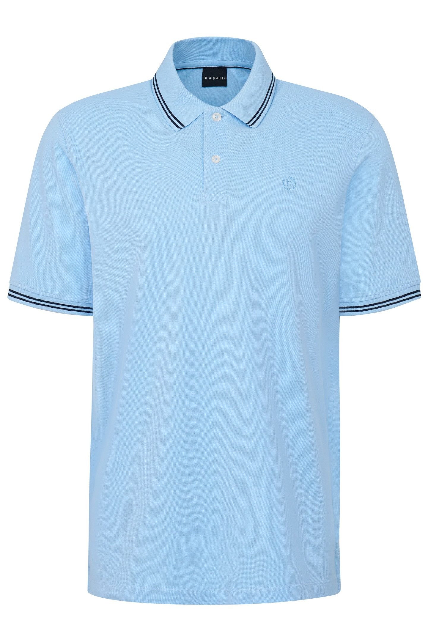 Bugatti Poloshirt met contraststrepen en borstborduursel