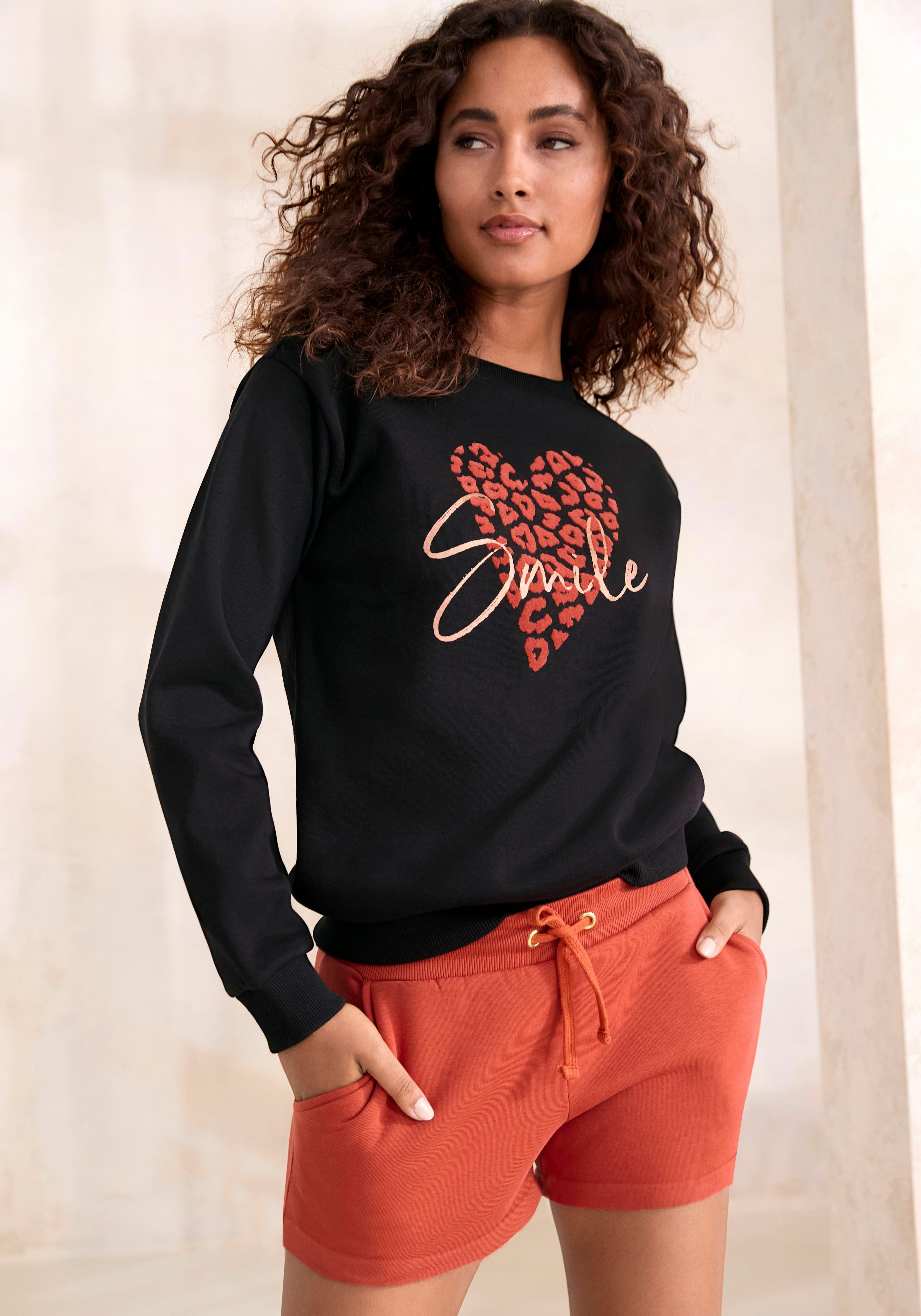 Lascana Sweatshort Lounge- relaxshorts met bindkoord loungewear
