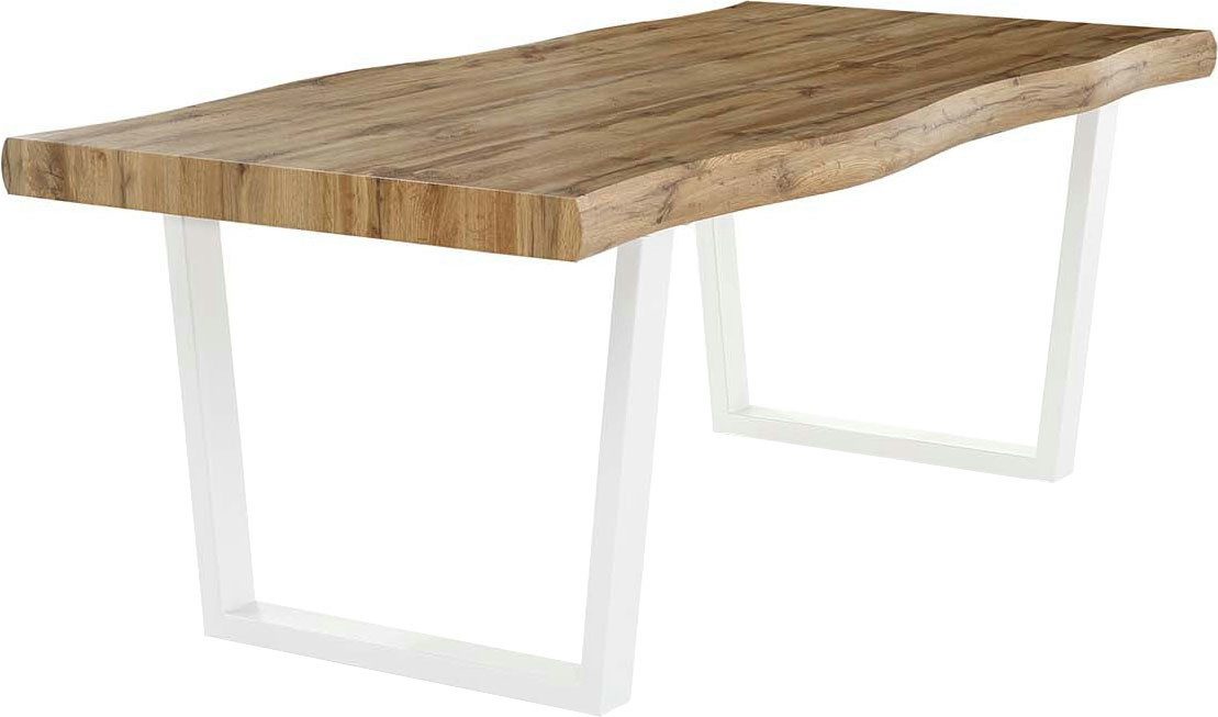 Jockenhöfer Gruppe Eettafel Don in boomrand-optiek, 200x100 cm, plaatdikte 8 cm eettafels bruin