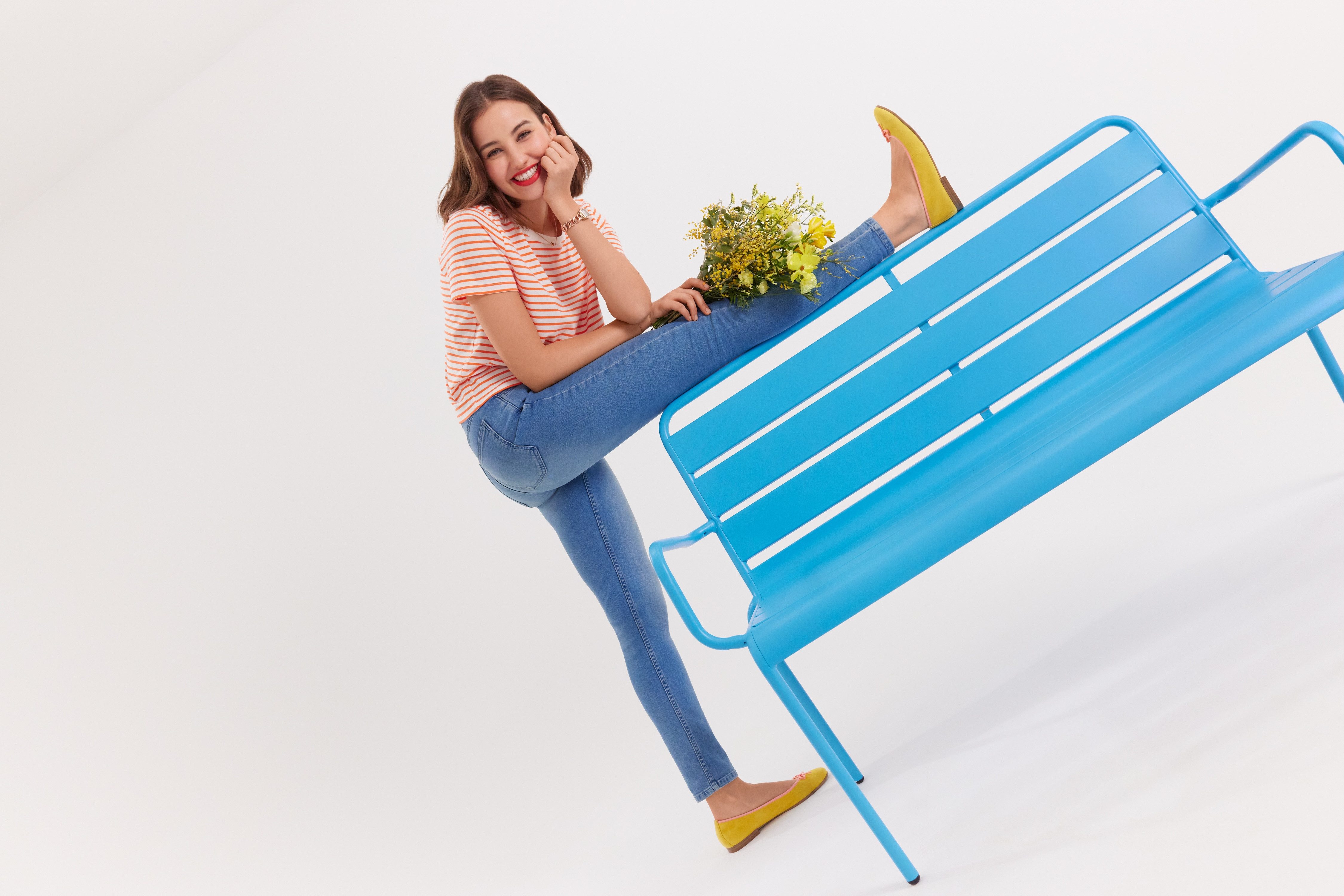 Tamaris Ballerina's , blockhak, business schoen, instapschoen met schattige decoratieve strik