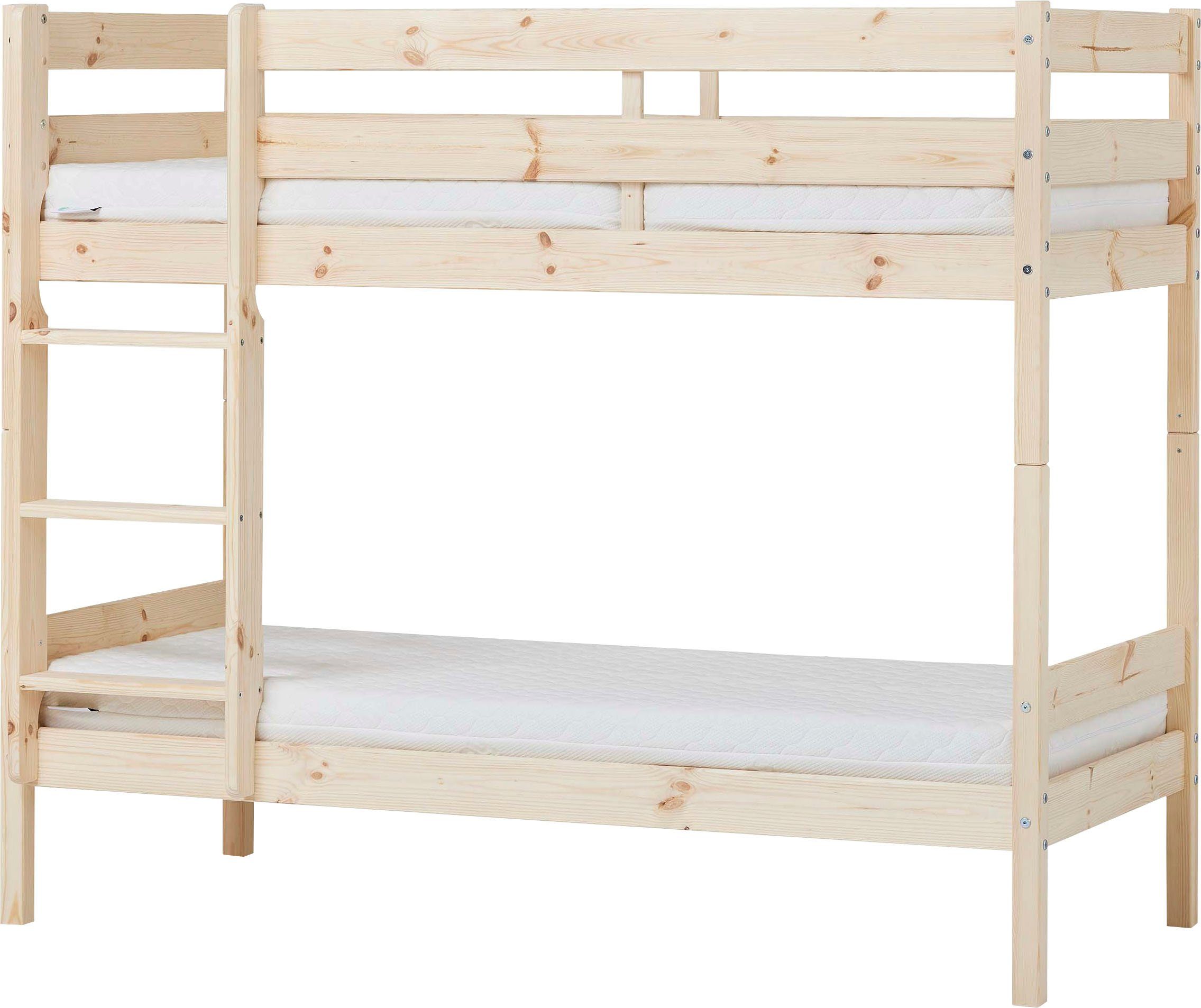 Hoppekids Stapelbed Eco comfort kinderbed 90x200 of 70x160 van massief hout in 4 kleuren