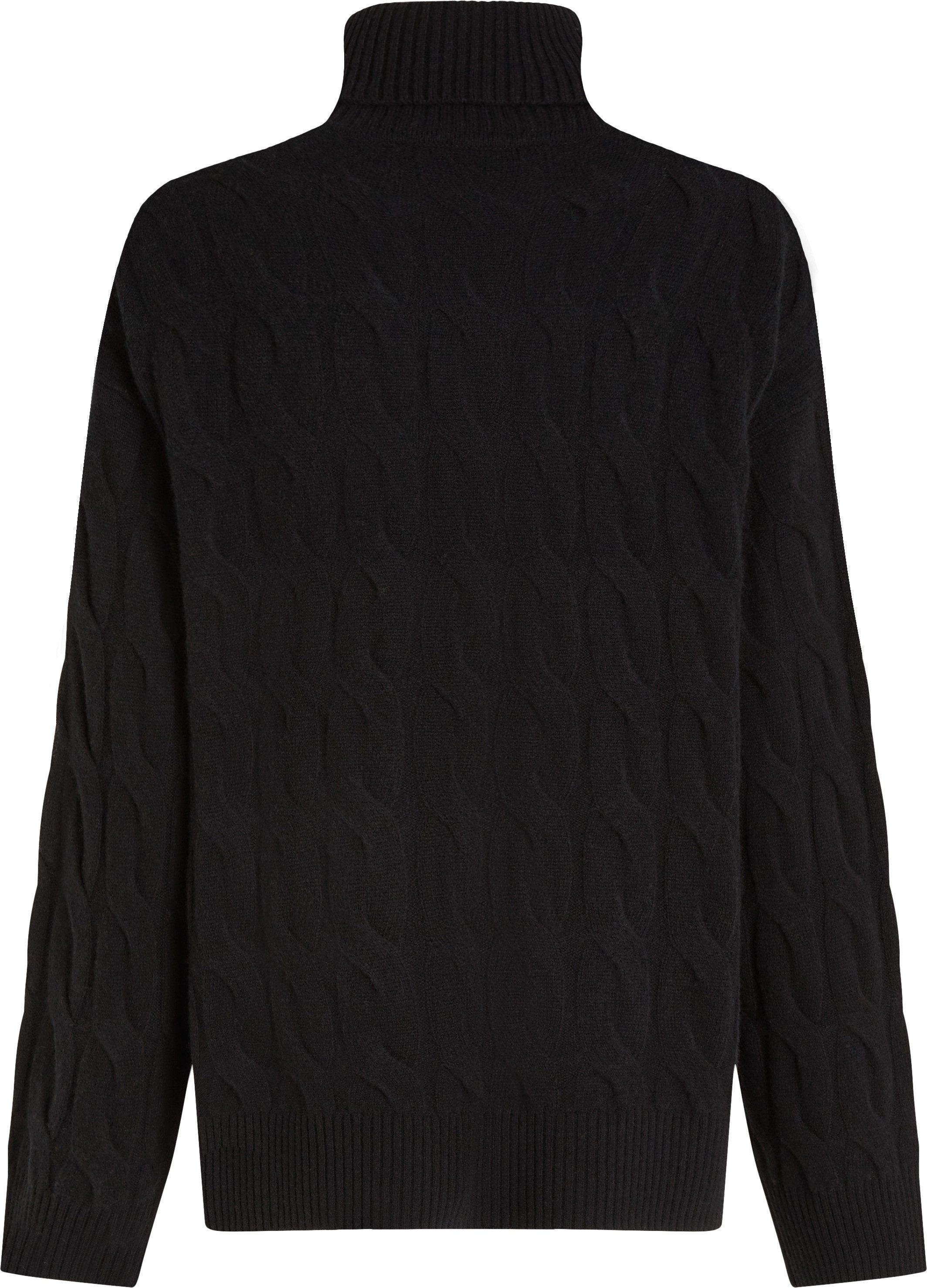 Tommy Hilfiger Coltrui SOFT WOOL CABLE ROLL-NK SWEATER met logoborduring allover kabelpatroon rolkraag 100% wol