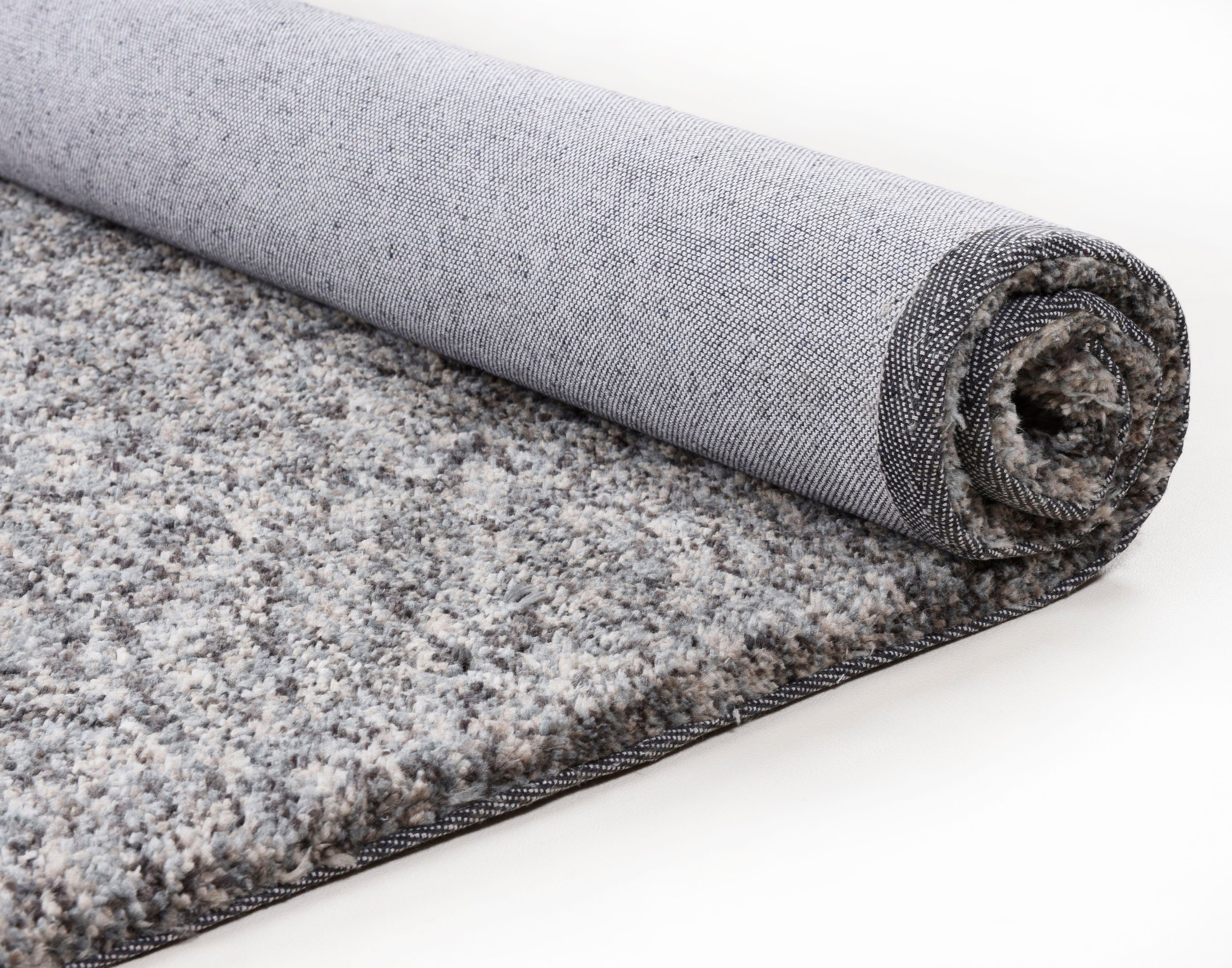 Sansibar Vloerkleed Munkmarsch Uni gemêleerd, 100% polyester, bijzonder zacht, woonkamer, slaapkamer