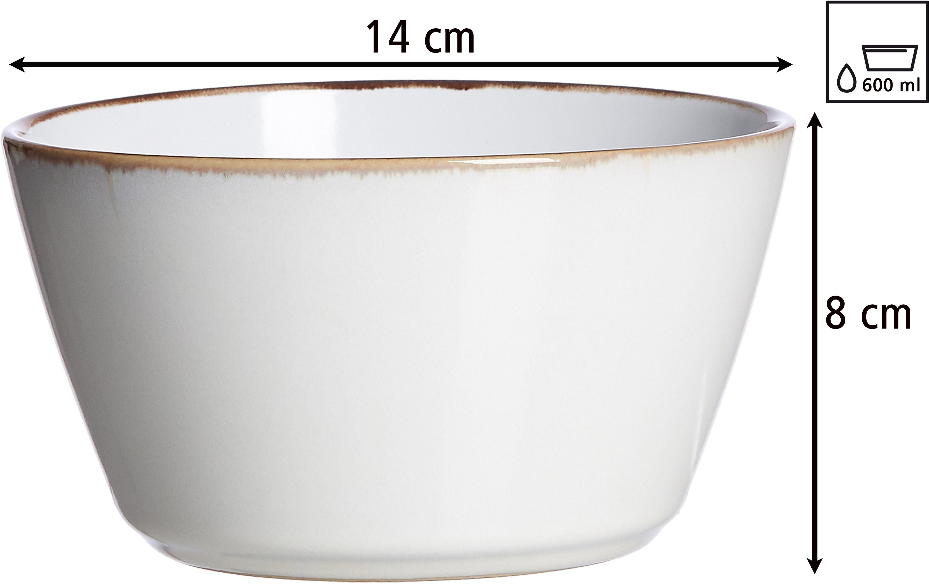 Ritzenhoff & Breker Combi-servies Serviesset, servies Visby, 16-delig, wit elk exemplaar is uniek, 16 delen, voor 4 personen (set, 16-delig)