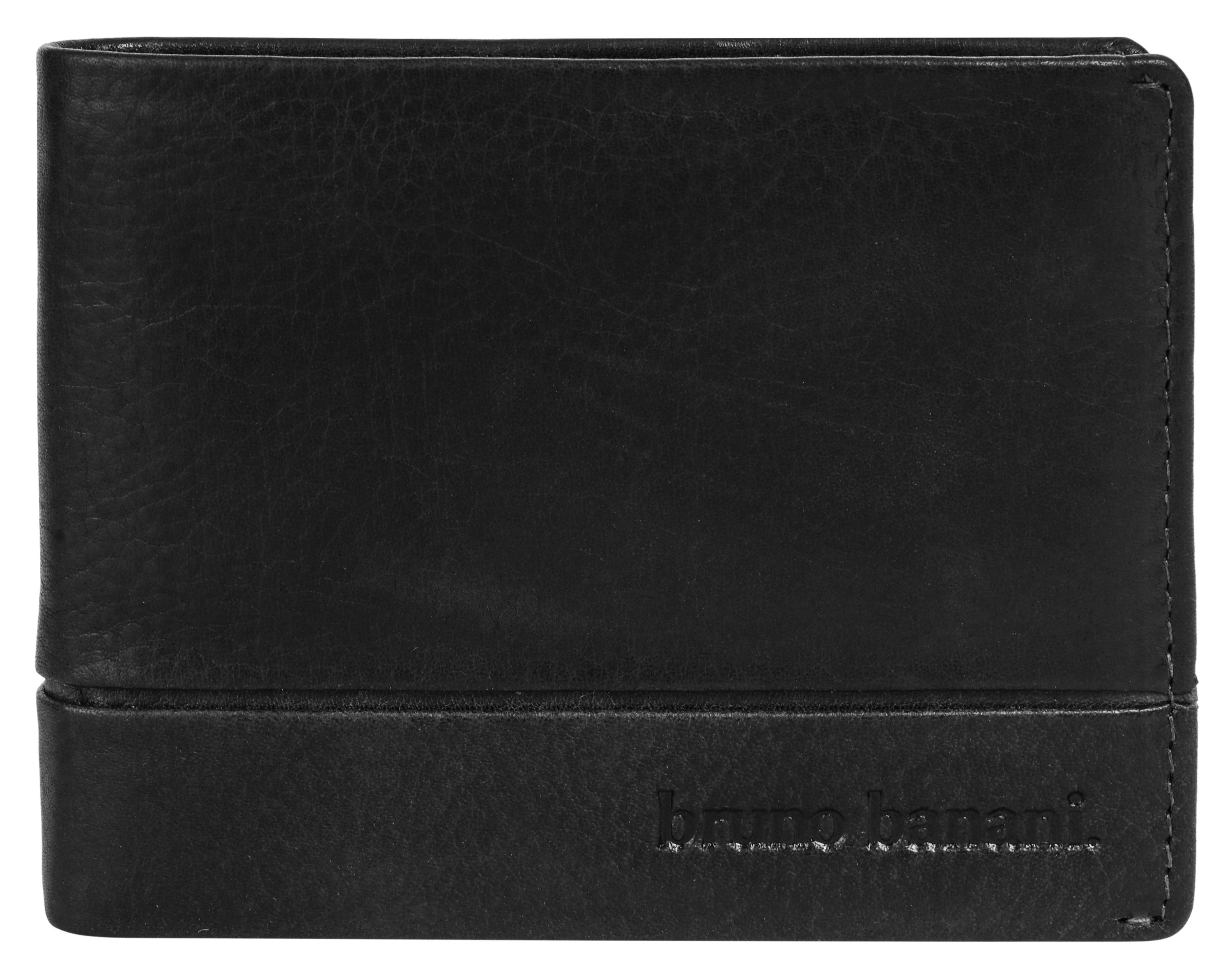 Bruno Banani Portemonnee echt leder unisex portemonnees zwart