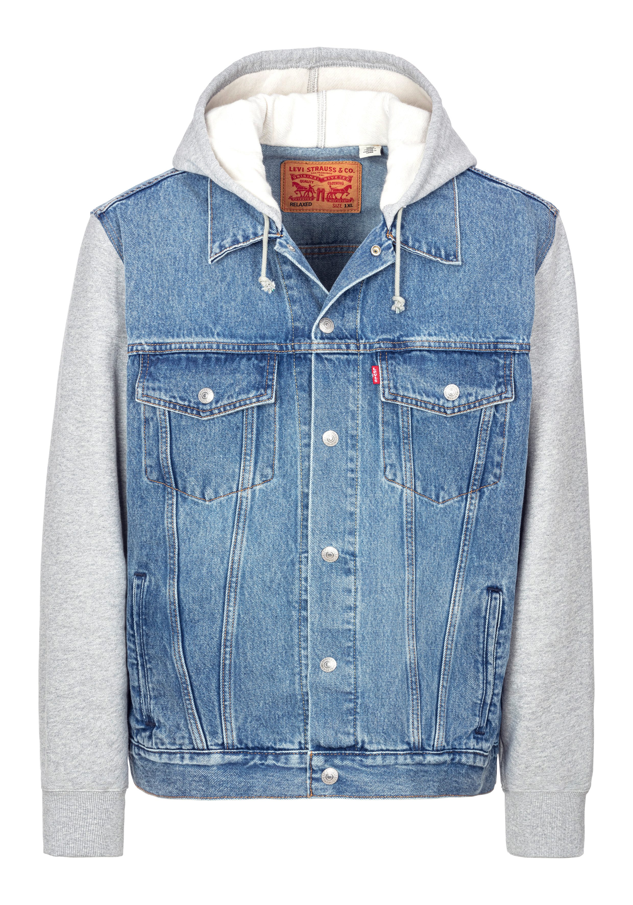 Levi's® Plus Hybride jas met sweat capuchon en mouwen