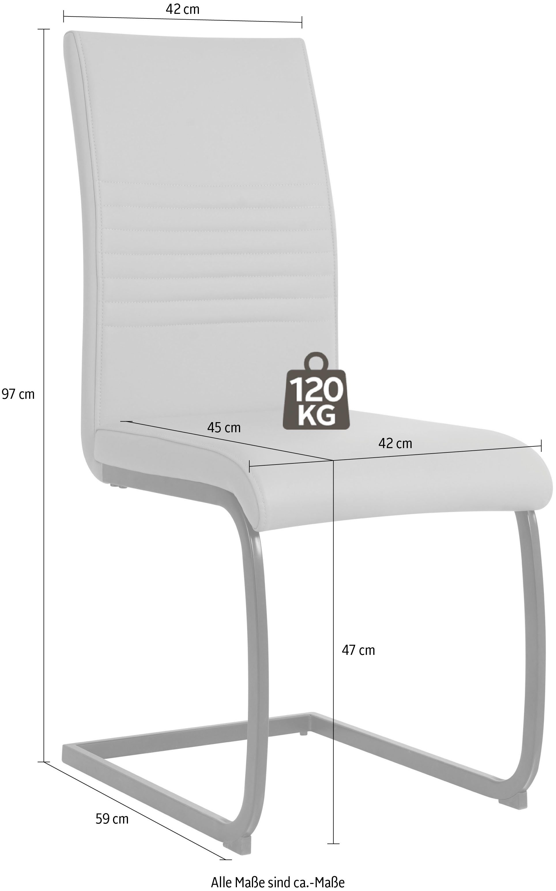 INOSIGN Vrijdragende stoel met golfvering (set, 2 stuks)