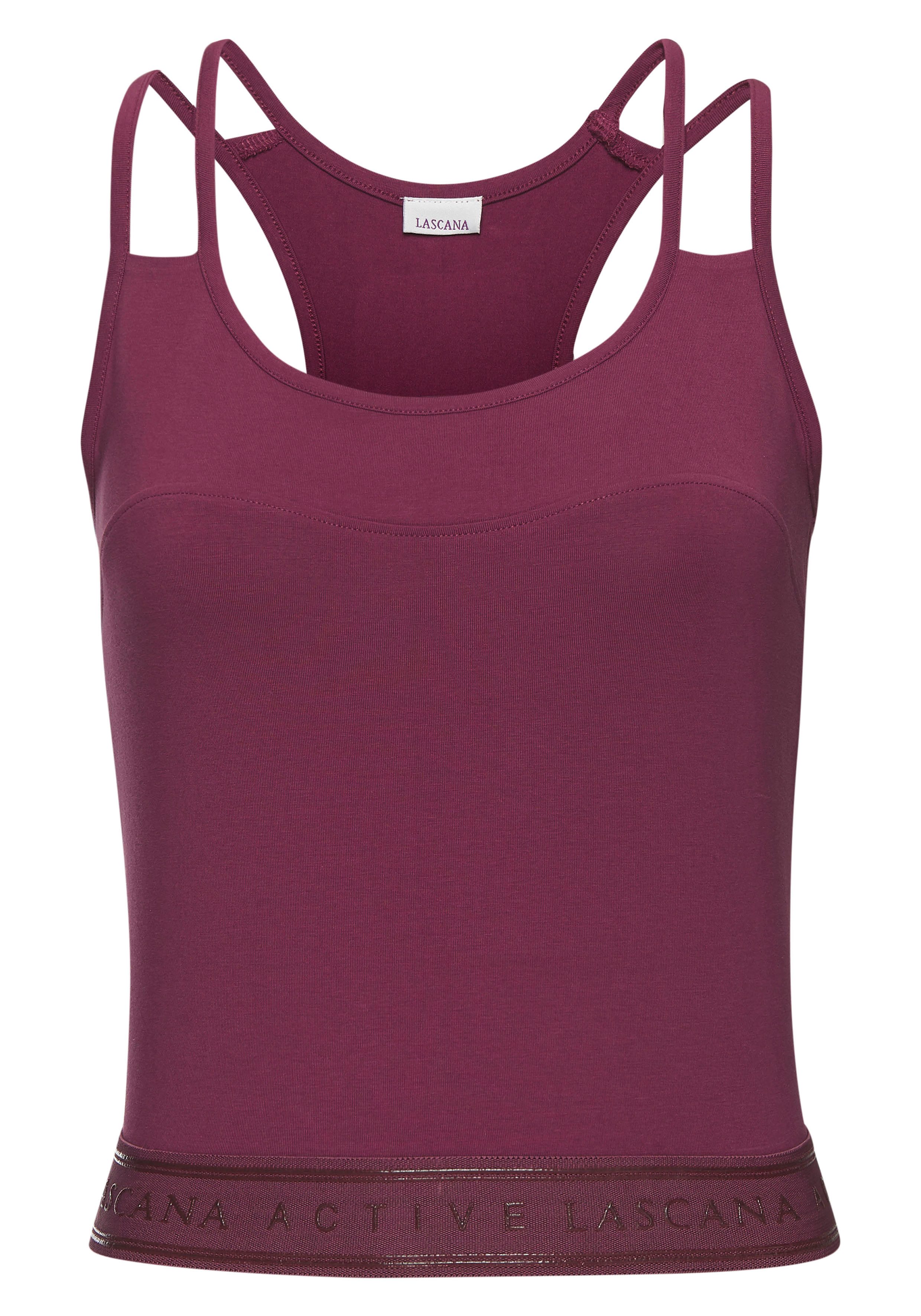 active by Lascana Crop-top met een deelnaad