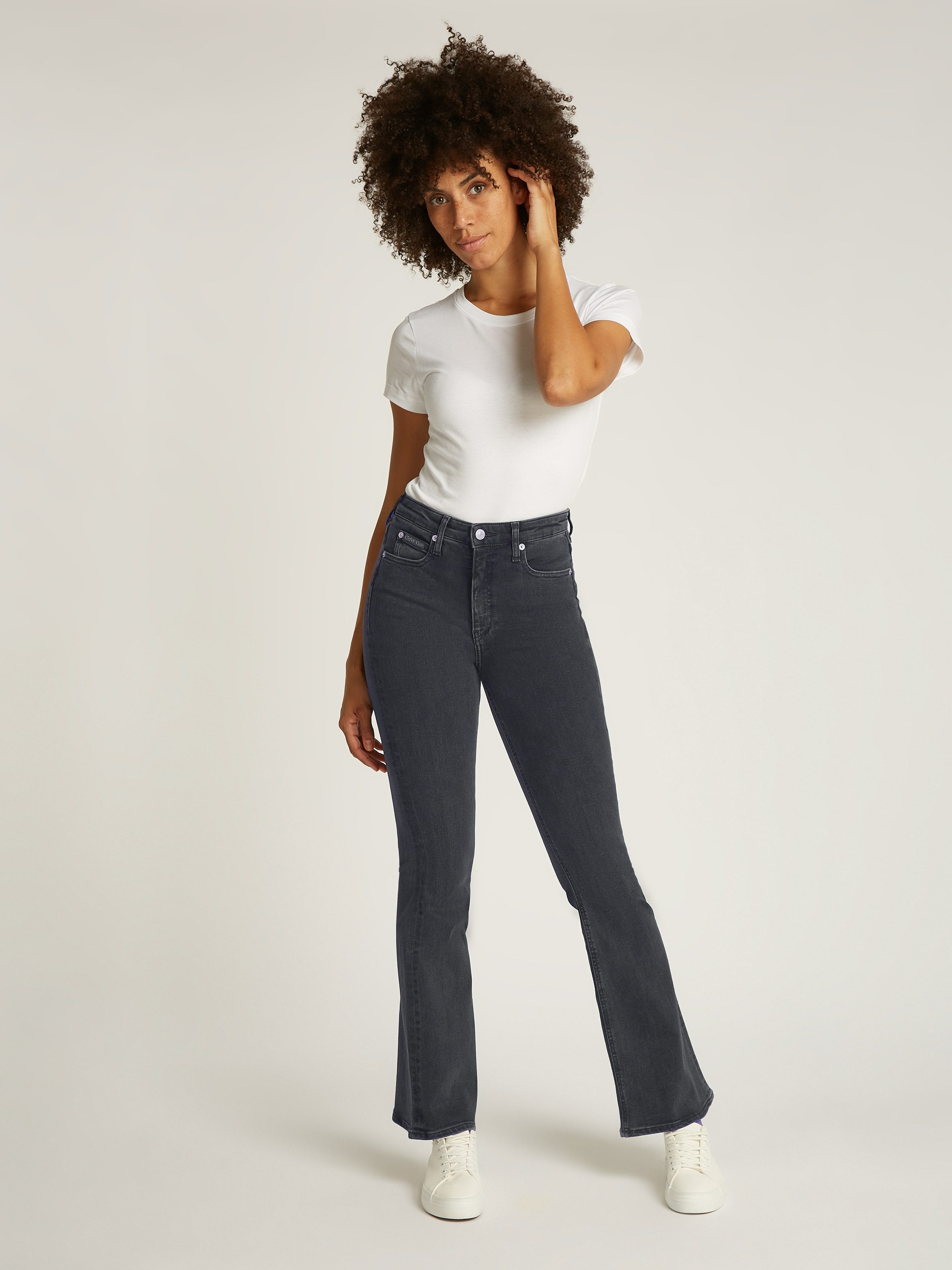 Calvin Klein Bootcut jeans SKINNY BOOTCUT met muntzakje, logoprint