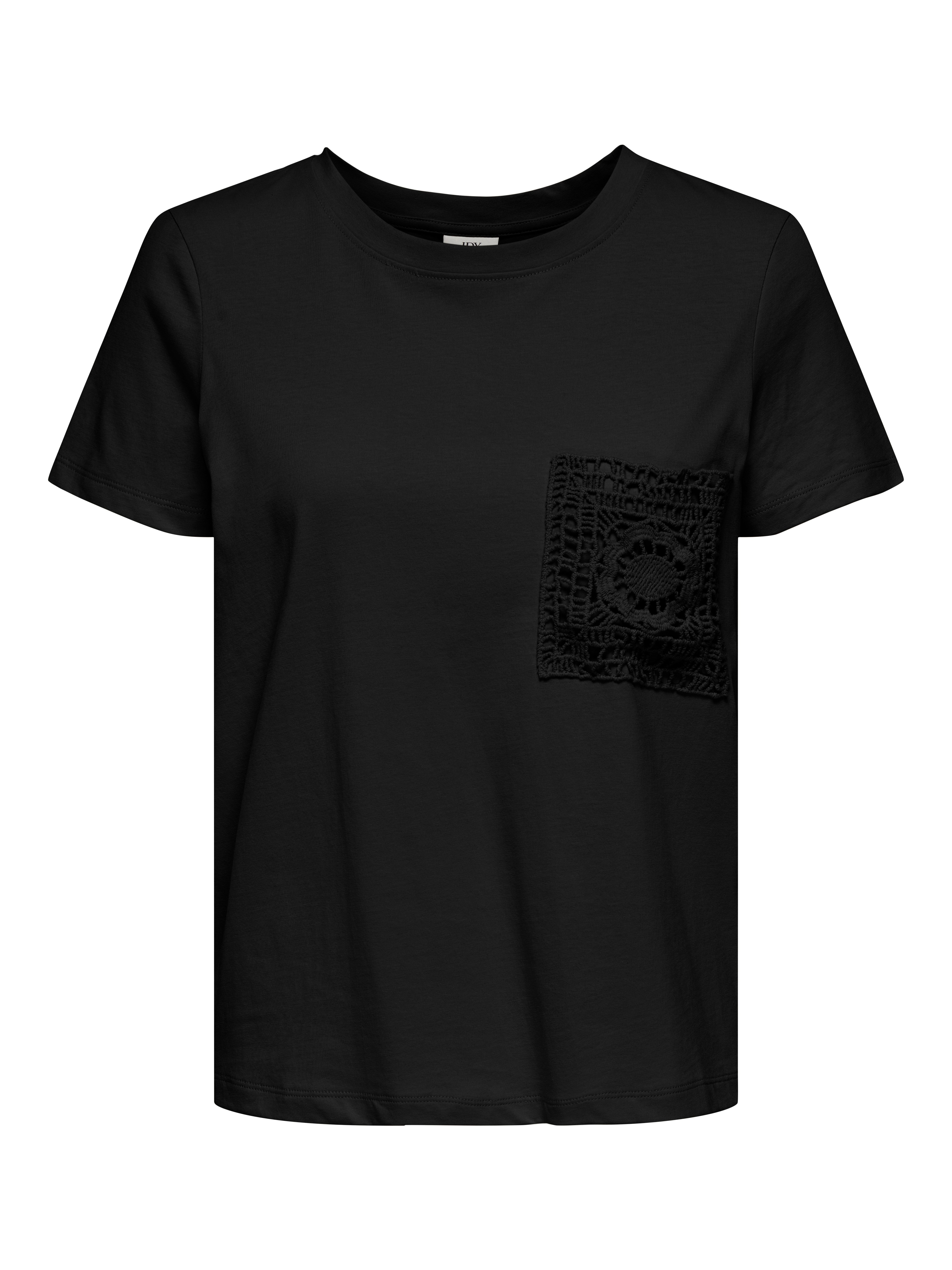 JDY Shirt met korte mouwen JDYSELMA S/S CROCHET POCKET TOP JRS NOOS