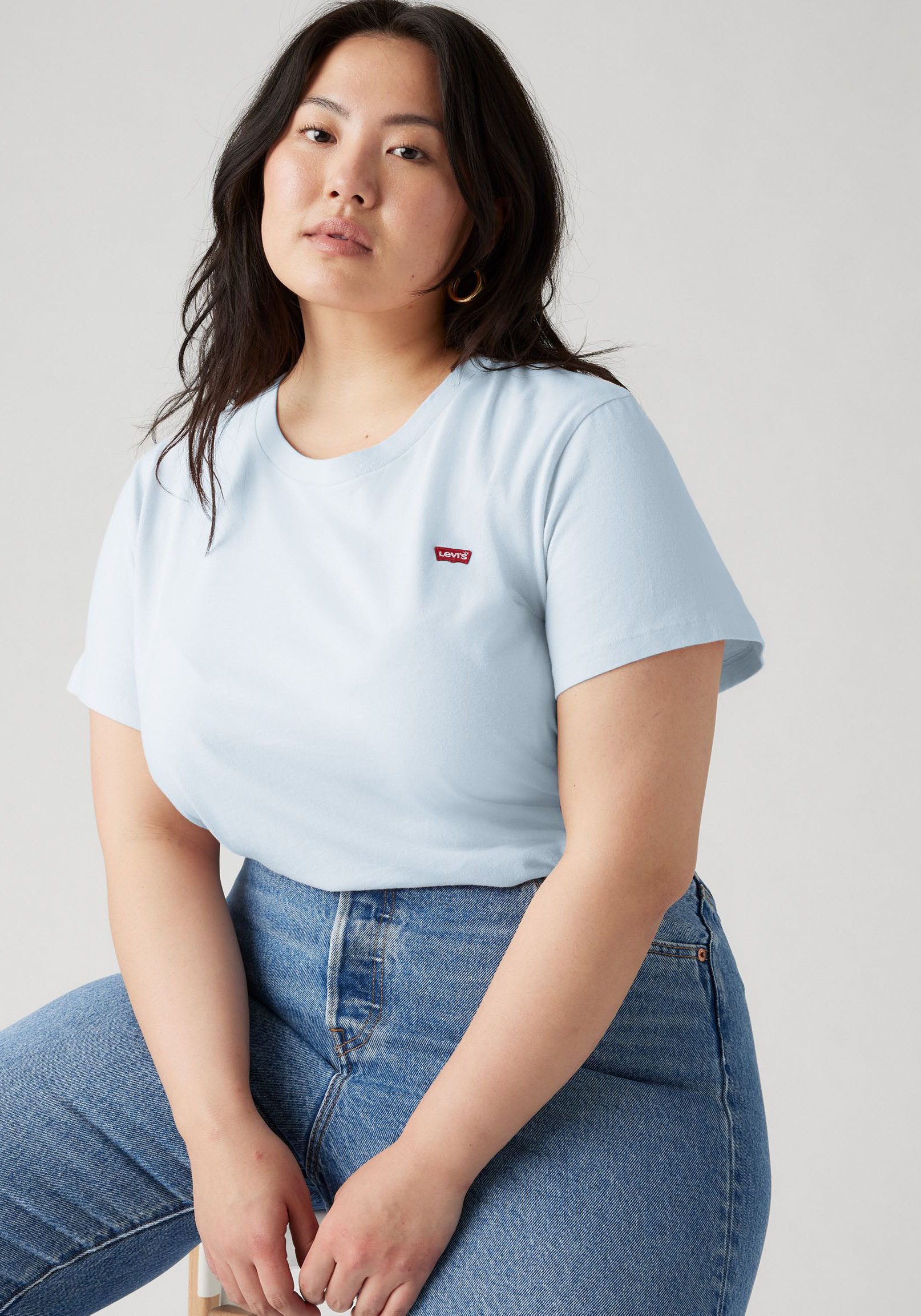 Levi's® Plus T-shirt PL THE PERFECT met logoborduursel