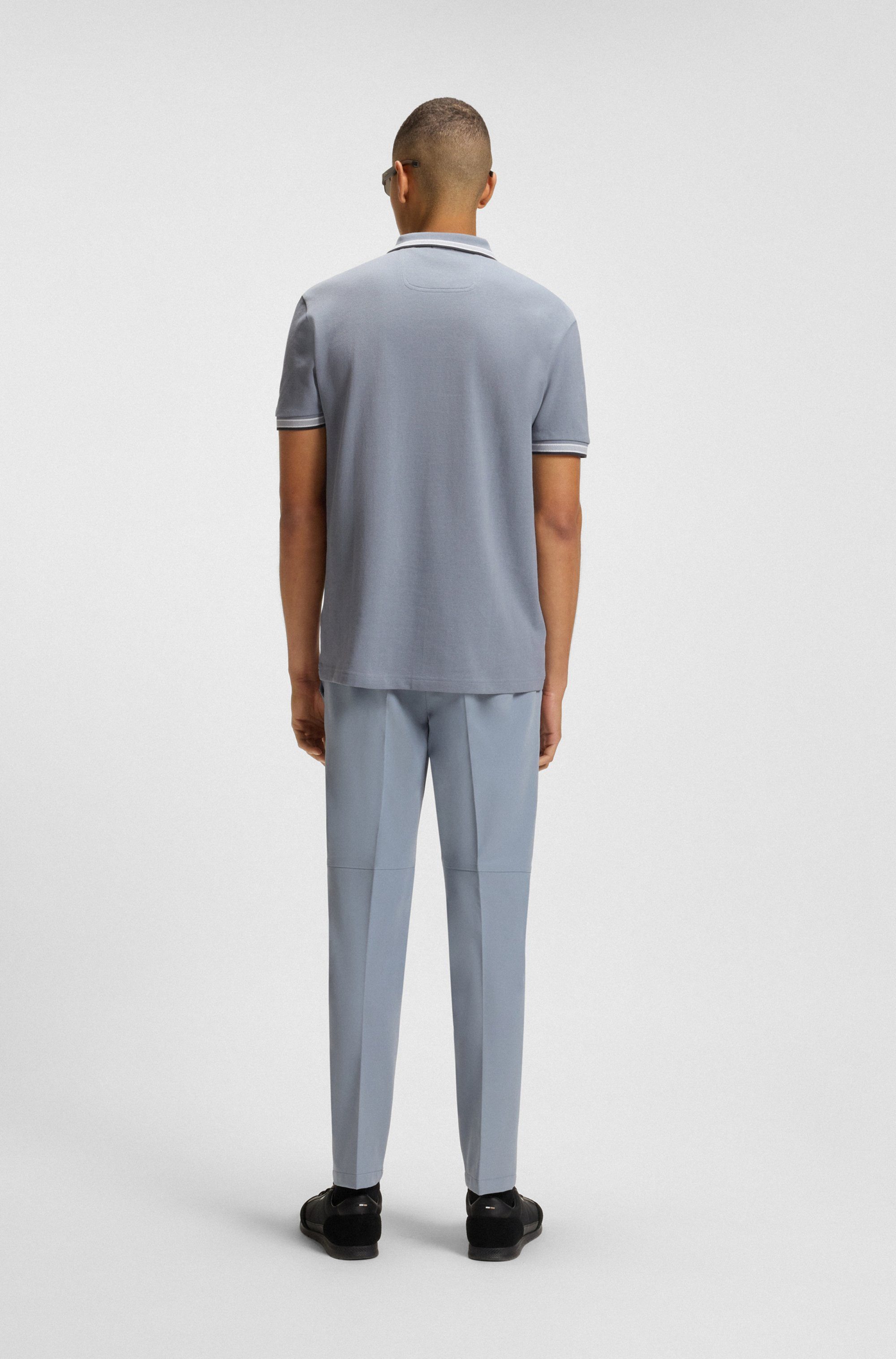 BOSS GREEN Poloshirt PADDY met contrasterende strepen aan de kraag