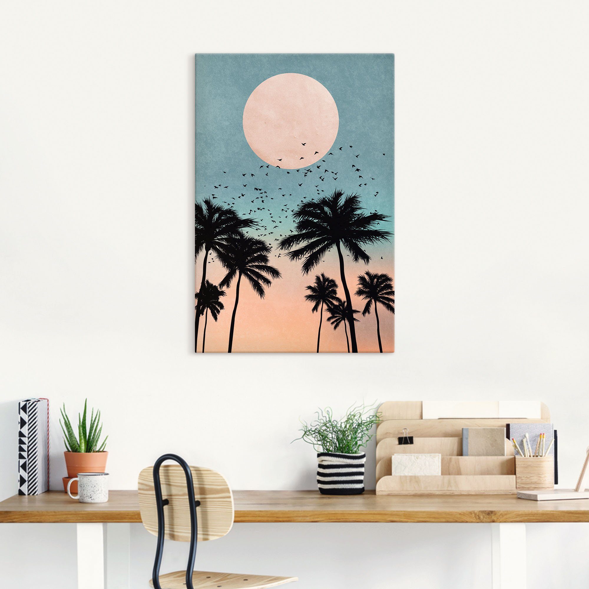 Artland Artprint op linnen Zonsopkomst gespannen op een spieraam