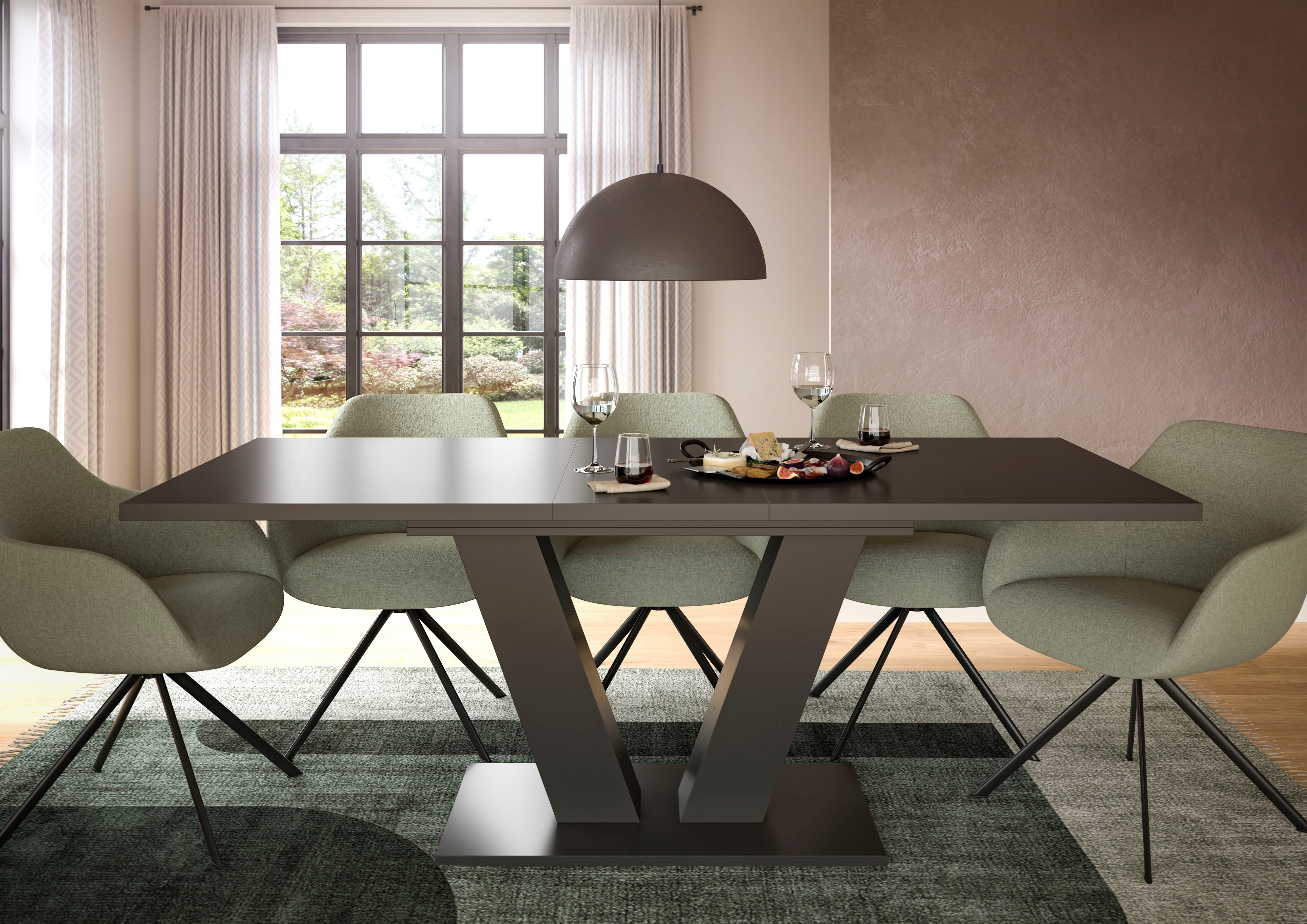 INOSIGN Eettafel Motus, uitschuifbaar 150 - 190 cm, inclusief 40 cm inlegplaat