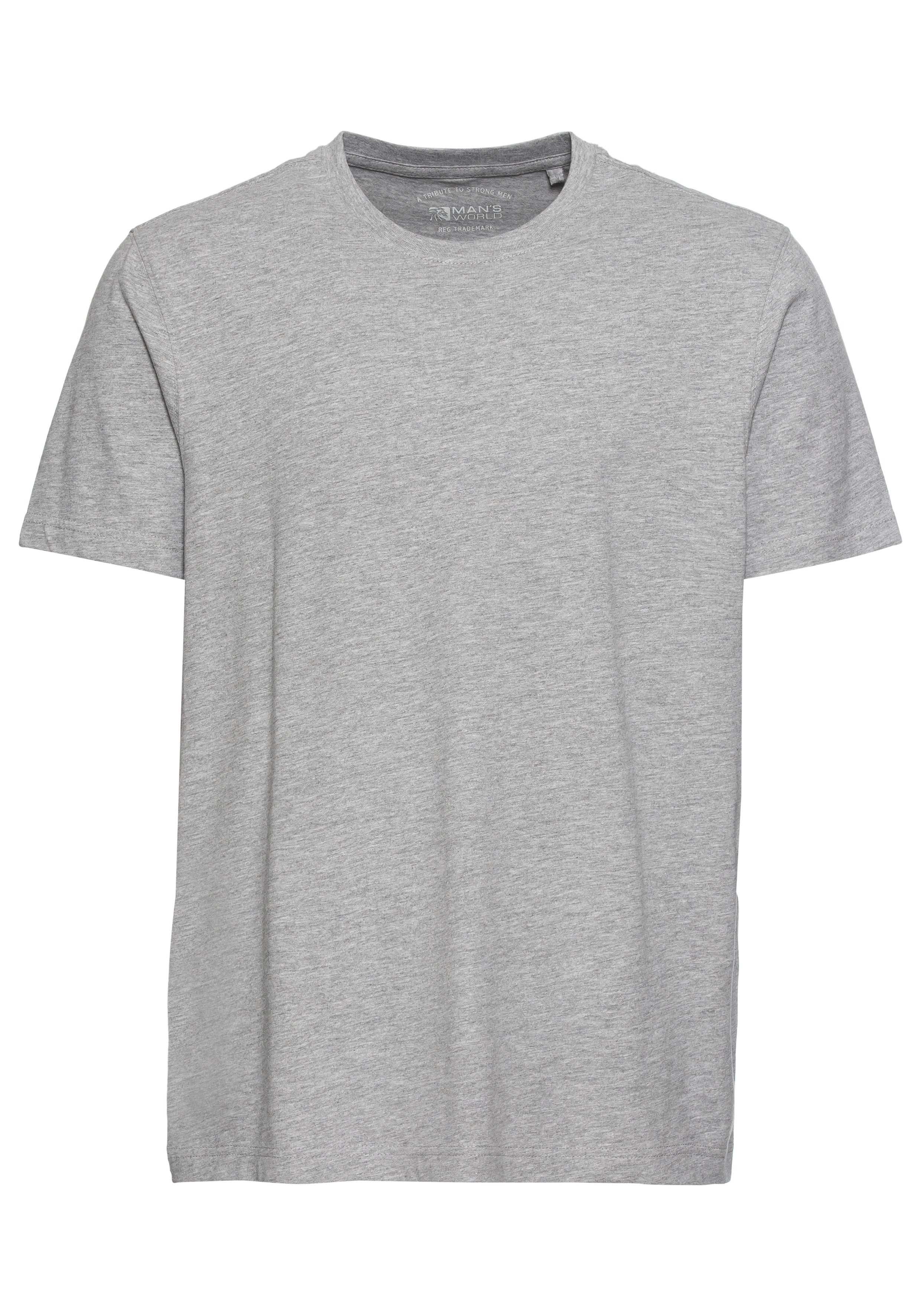 Man's World Shirt met ronde hals Korte mouw, effen kleur, ronde hals, van katoen(6-delig, Set van 6)