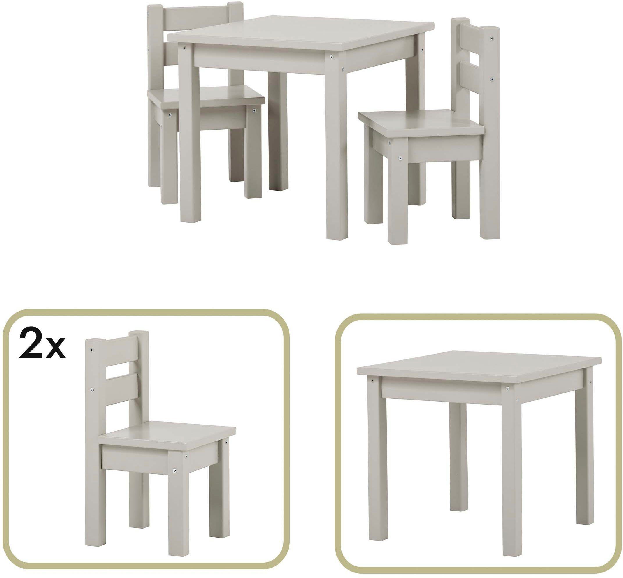 Hoppekids Kinderzithoek MADS kinderzithoek in vele kleuren, met twee stoelen (set, 3-delig)