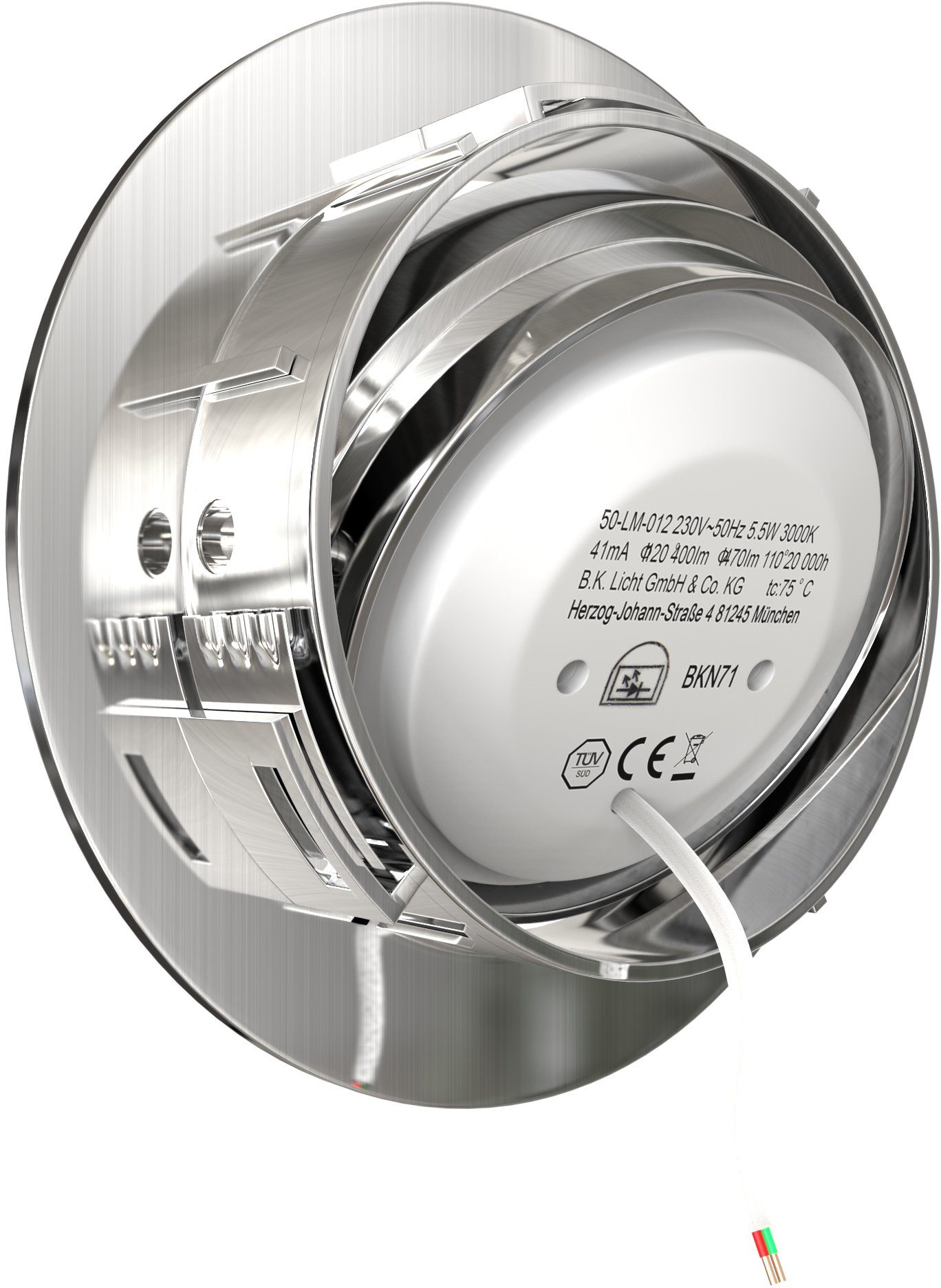 B.K.Licht Ledinbouwlamp 5-delige inbouwspot, dimbare plafondspots, platte spots 3.000k, 470 lumen, 5,5w, kunststof, 8,2 x 2,8 cm, nikkel